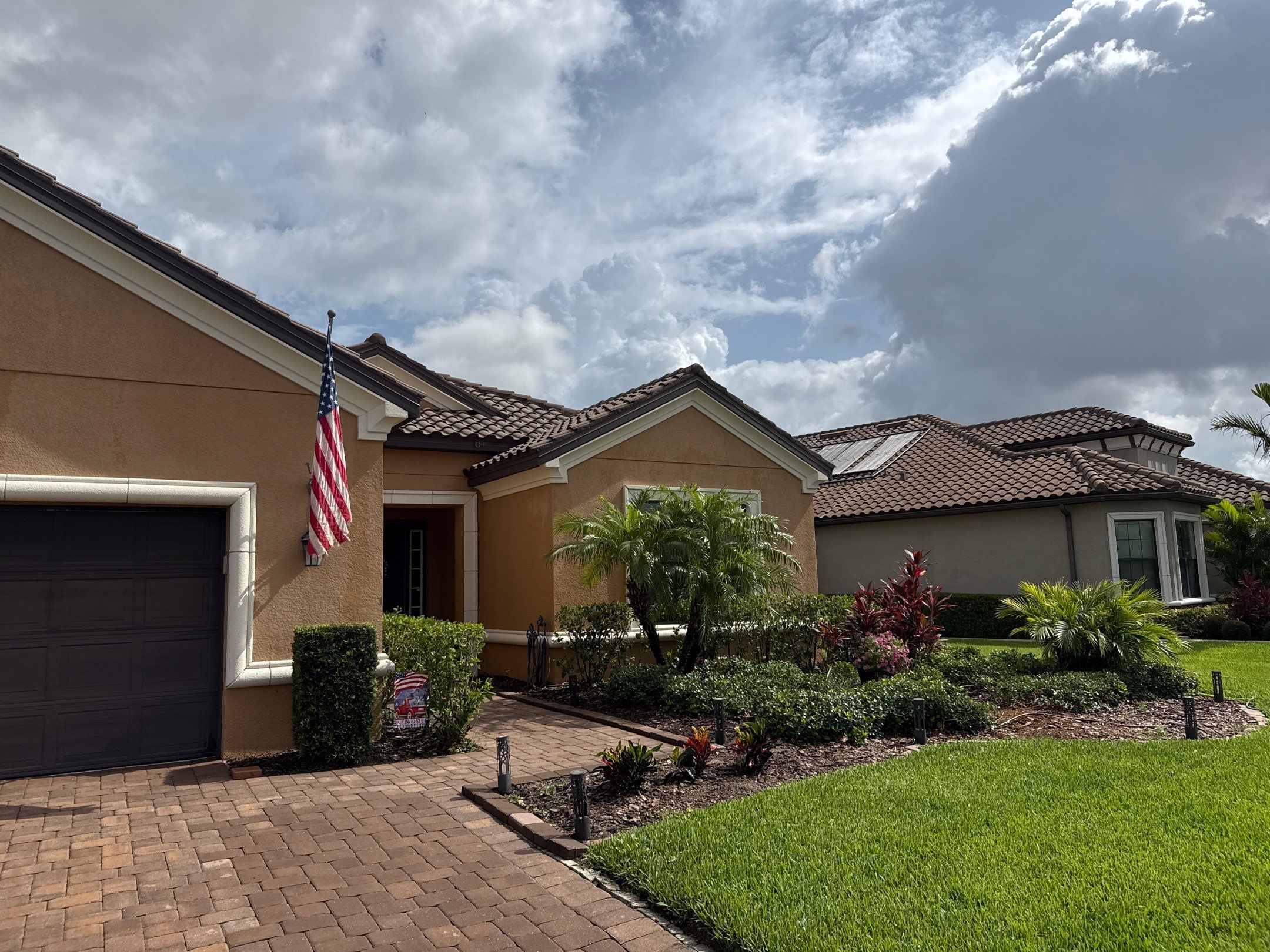 Tile Roof Cleaning & Paver Driveway Restoration – Artisan Lakes Esplanade, Palmetto, FL by Sunshine AquaWash