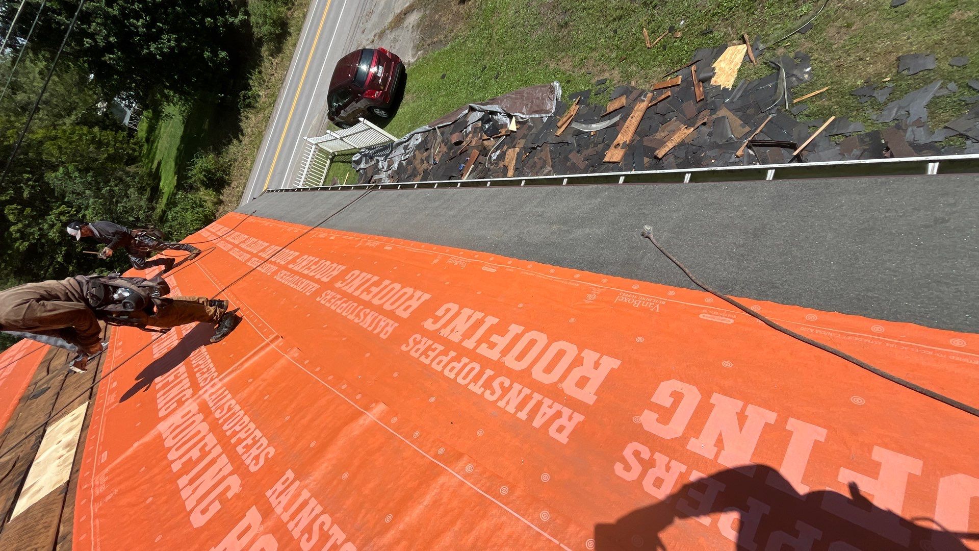 Residential Roofing Installation using GAF TImberline HDZ Hickory by Rainstoppers Roofing