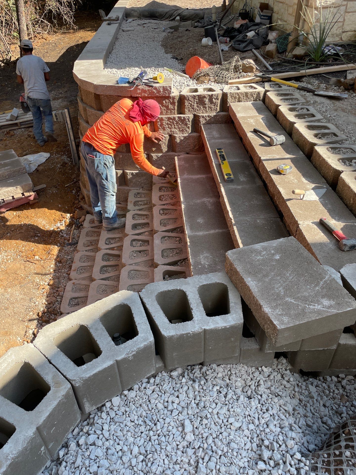In Progress Retaining Wall Project by Peterson’s