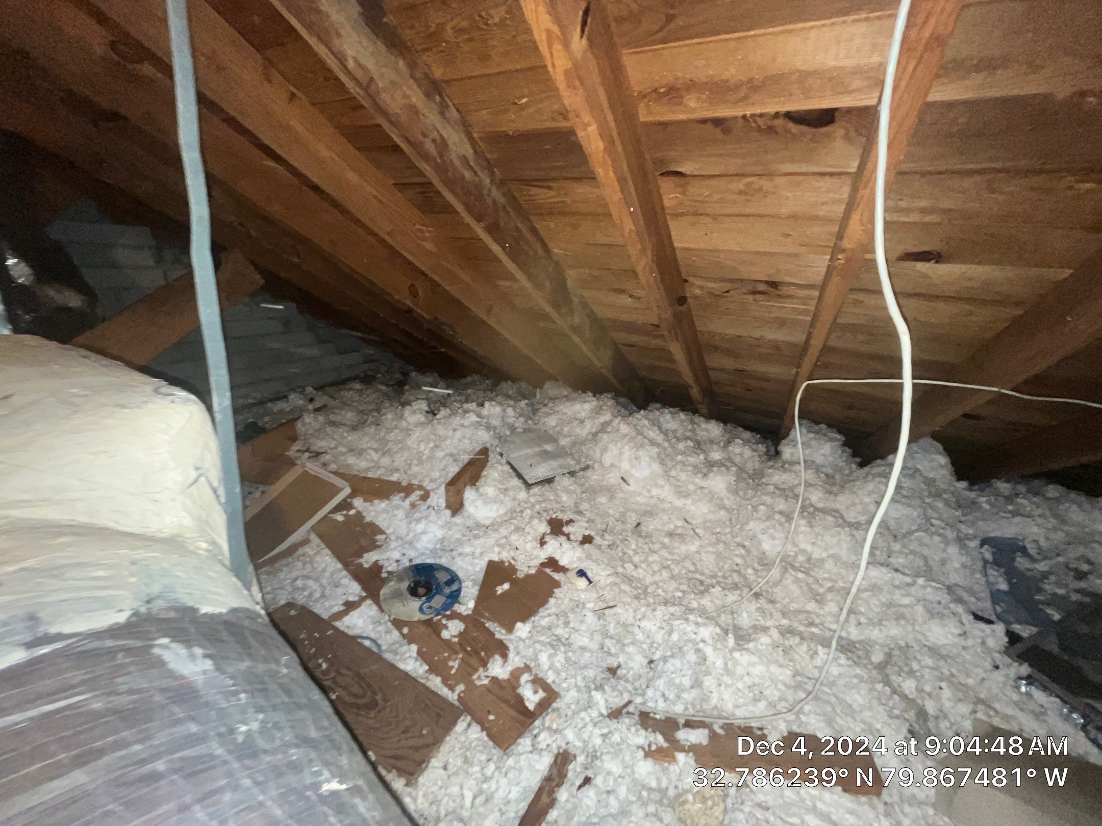 Abatement level clean of non-ACM vermiculite insulation by EAS Environmental, LLC.
