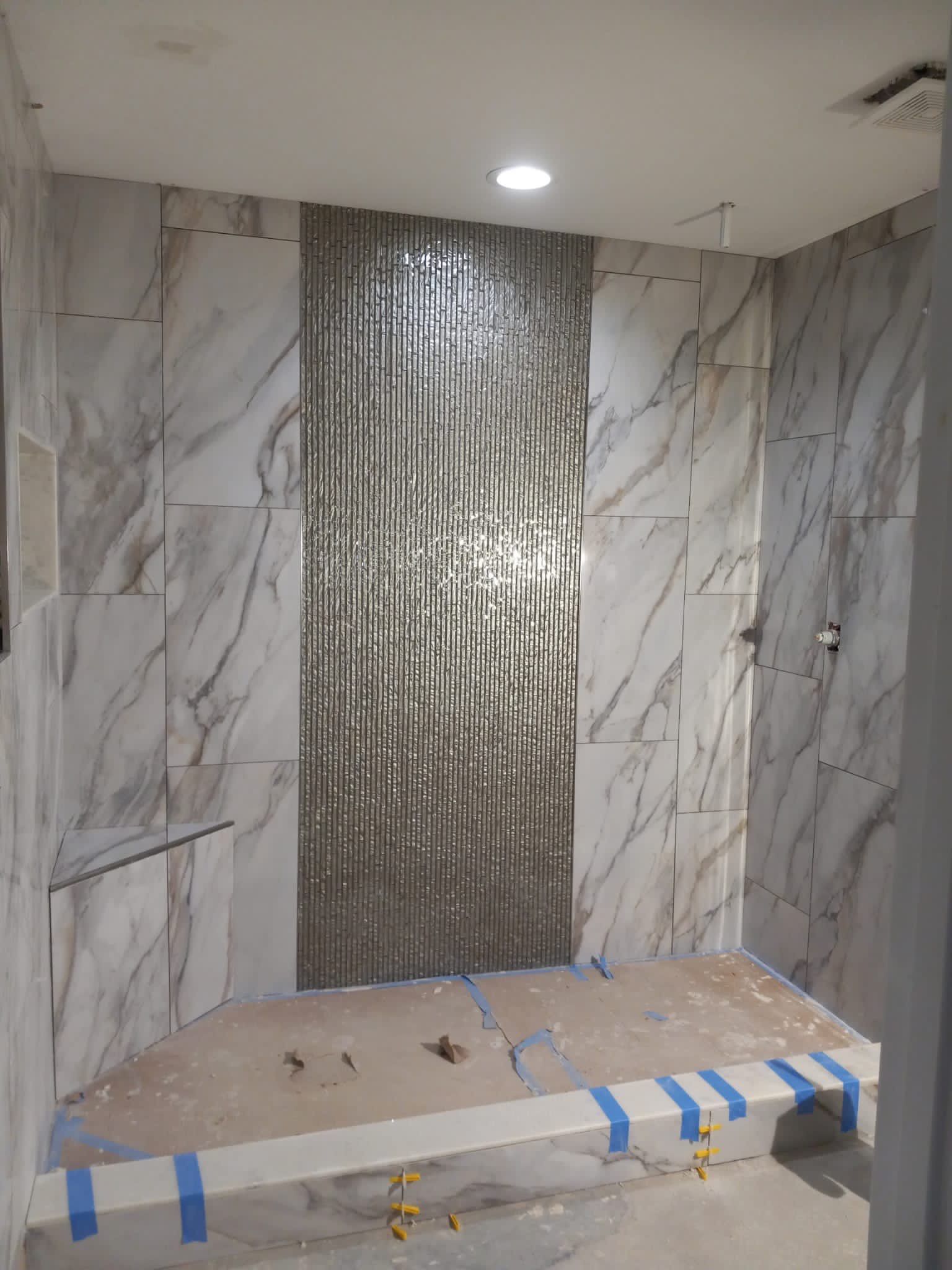 Rain Glass Shower by Footprints Floors of East Atlanta