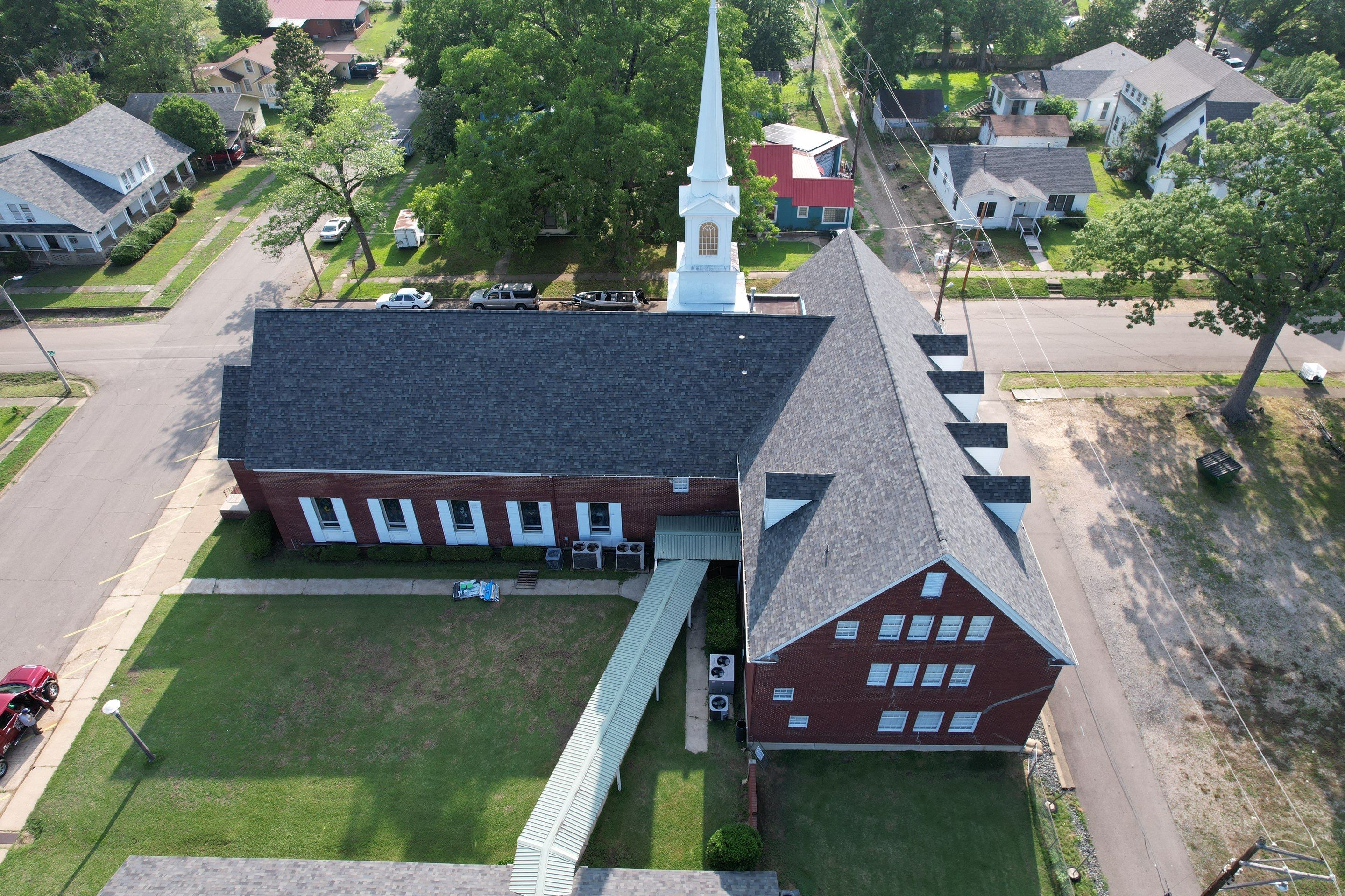 Church Reroof: 40 Year Impact Rated Architectural Shingles by Hostetler Roofing