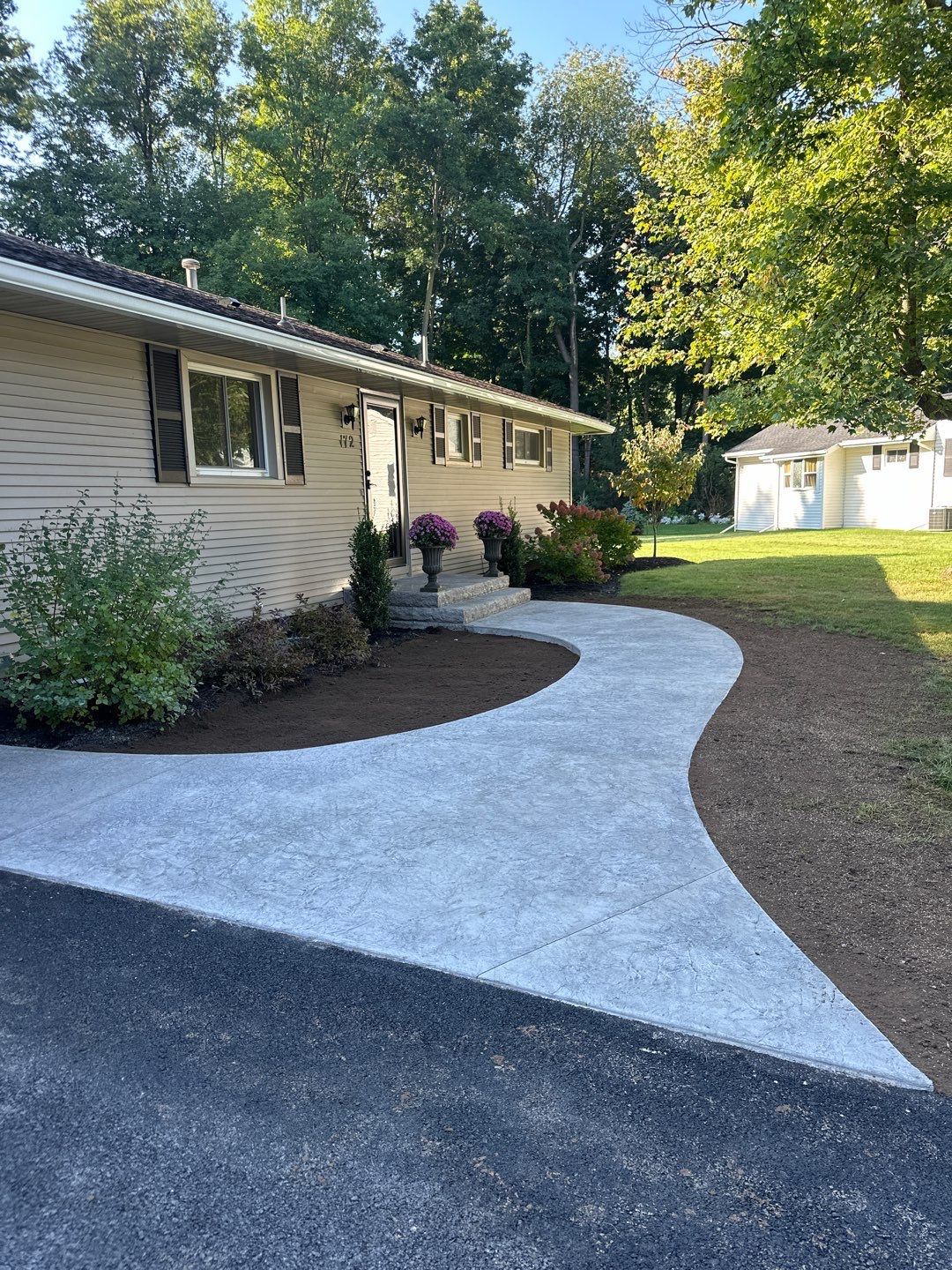 Rolled Slate Stamp Walkway by NG Masonry & Construction LLC