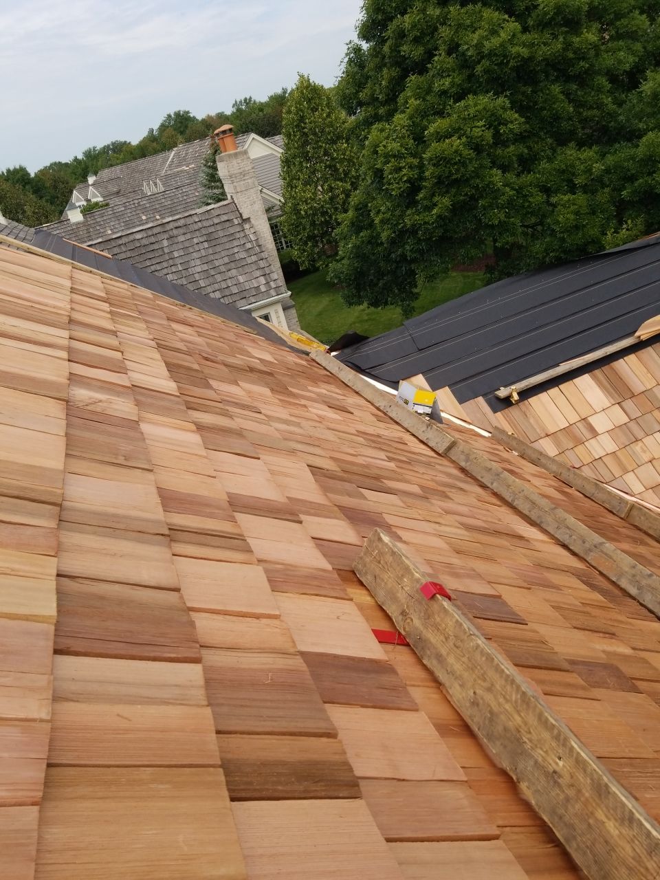 Cedar Roof Installation in Lake Forest by Custom Installations, Inc.