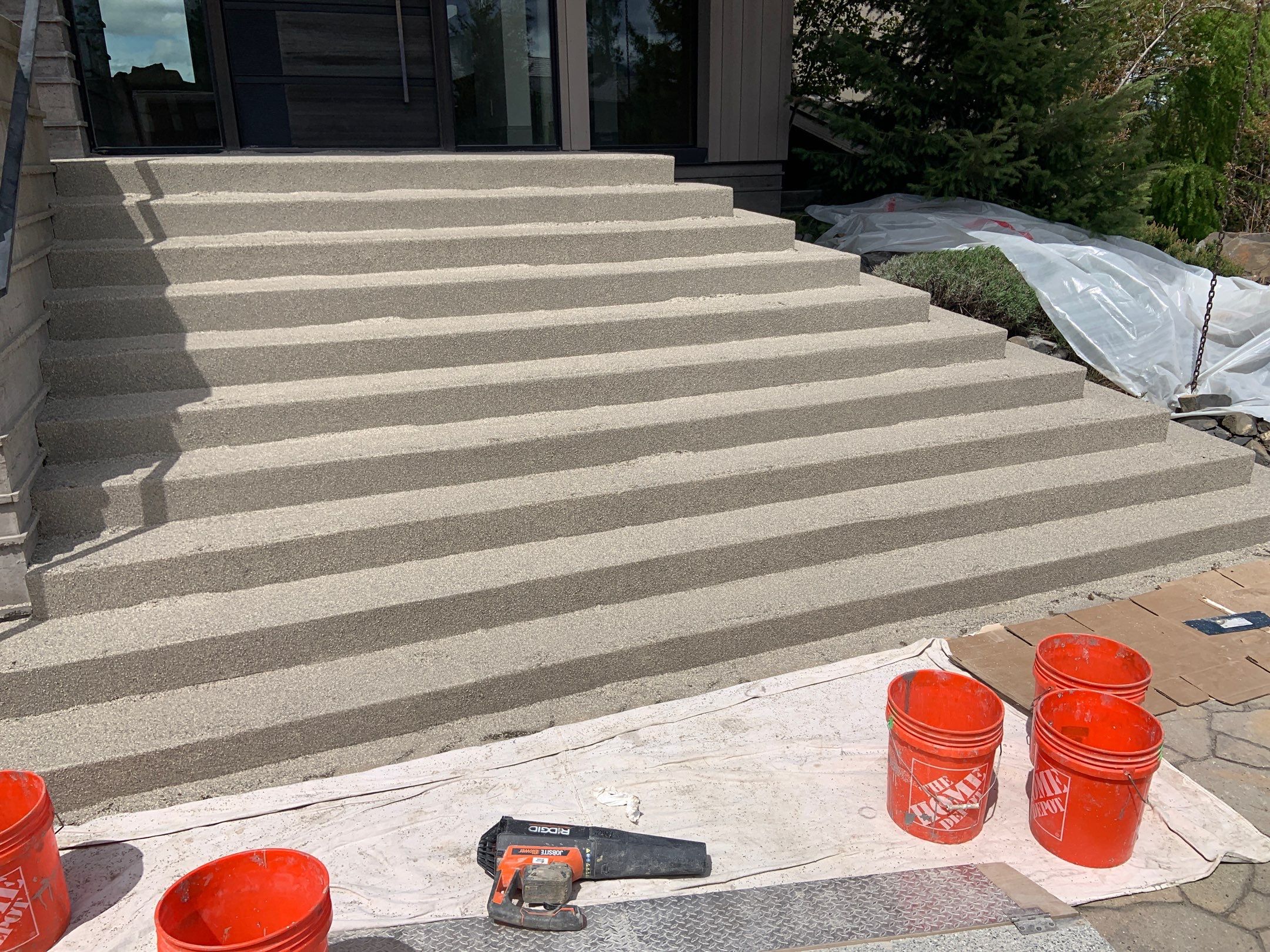 Entryway Transformation using Trail Mix 1/8" Chip by Croc Coatings, LLC