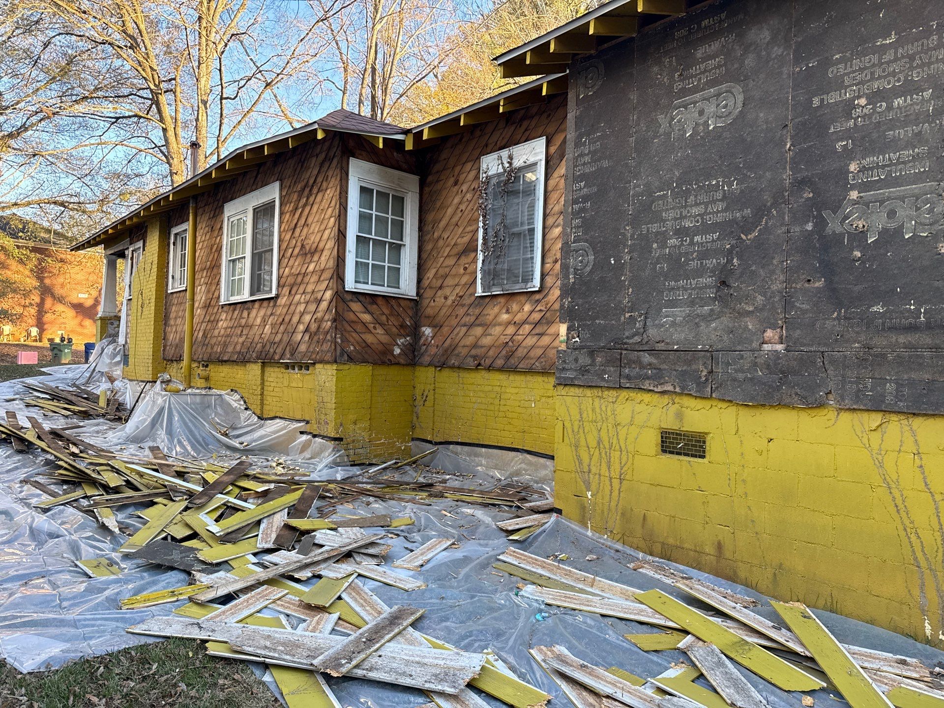 Cedar Tongue & Groove Porch Ceiling Installation Plus James Hardie Siding Replacement by Nelson Exteriors 