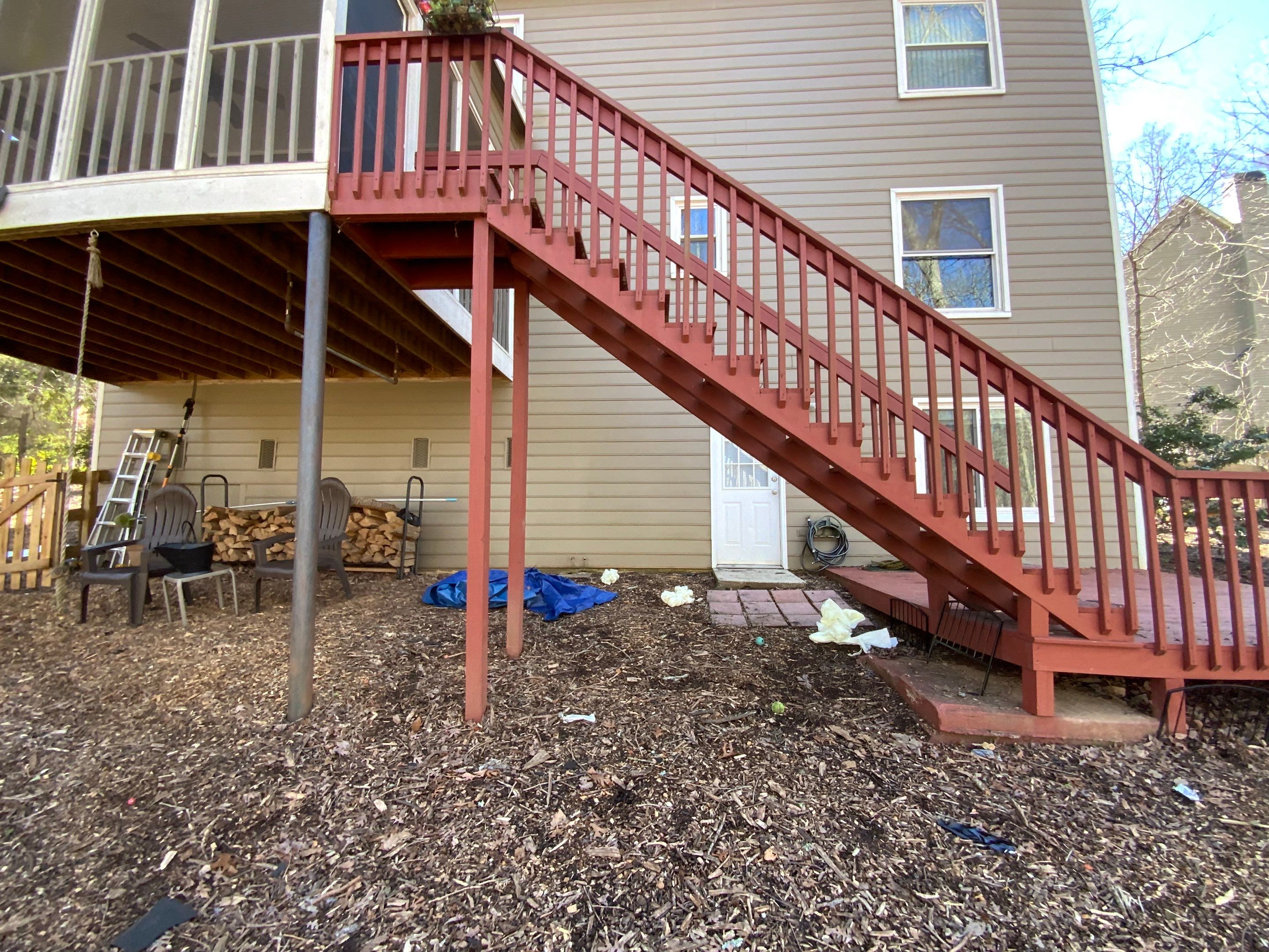 Pressure-Treated Wood Deck and Staircase Installation in Kennesaw by Swift Home Renovations 