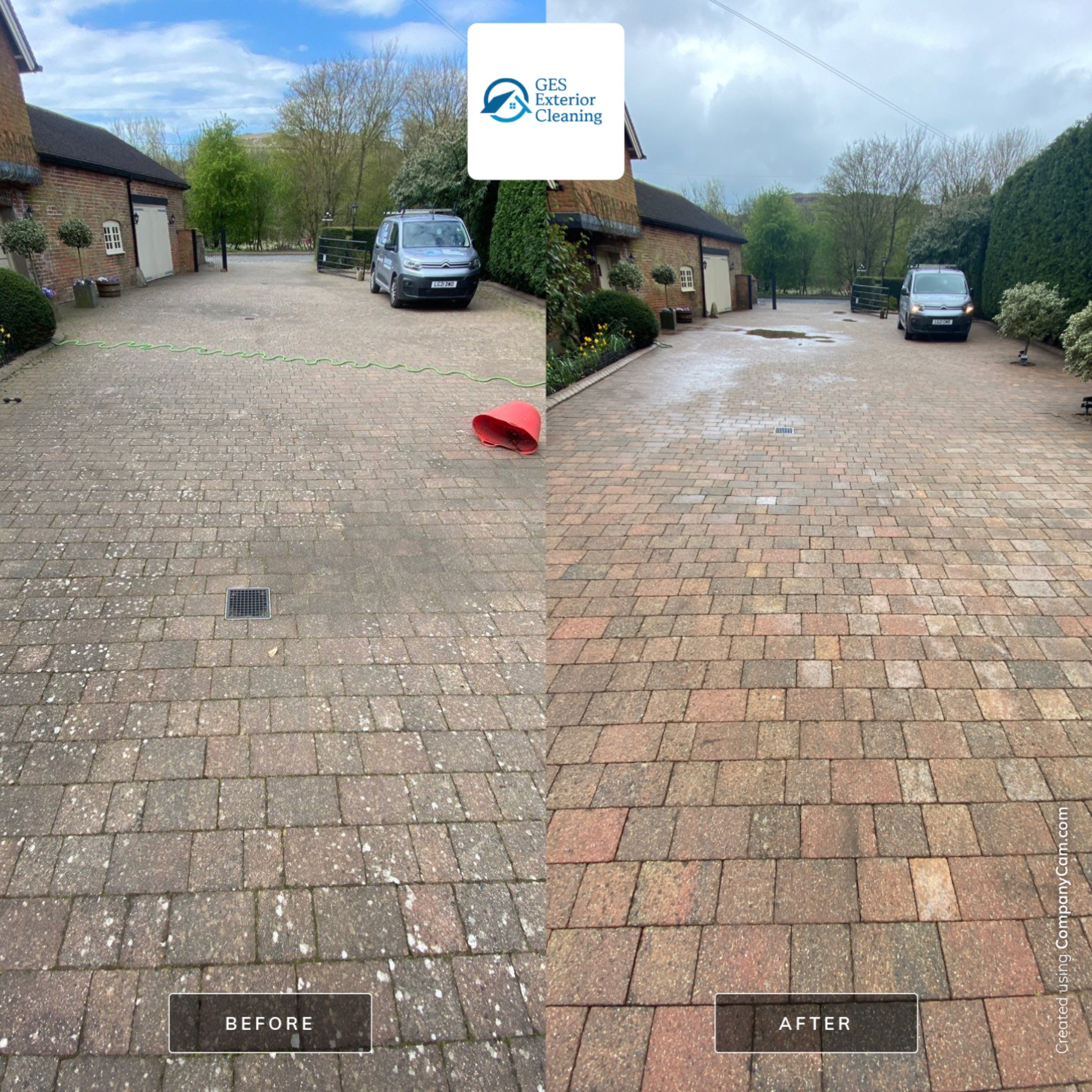 Driveway Clean using honda 21 ltr/min by Ges Exterior Cleaning ltd