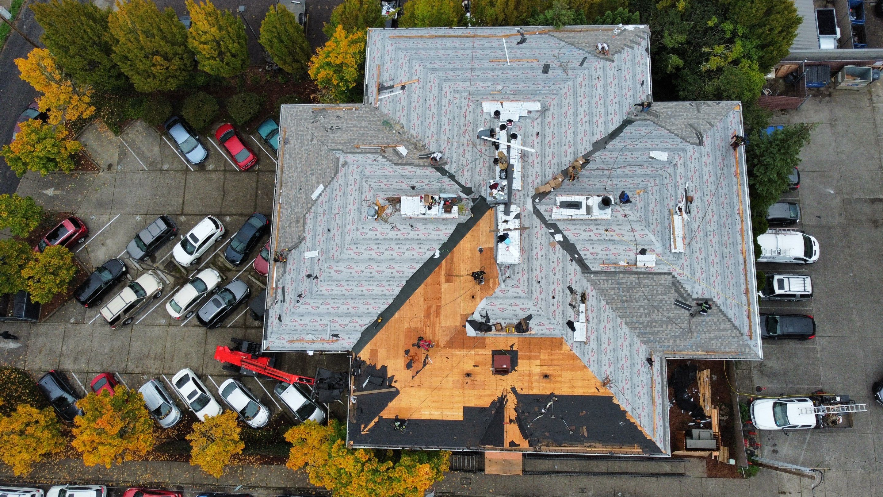 Commercial Roofing Installation using IKO Dynasty (Color: Biscayne) by Orezona Building & Roofing Company, Inc.