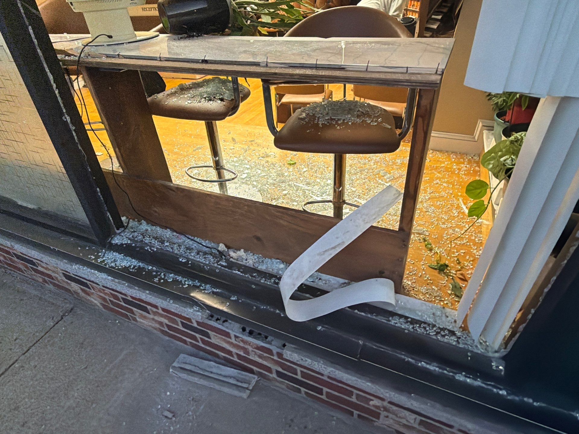 Woburn Storefront Board Up and Debris Cleanup After Vehicle Impact by Boston Board Up