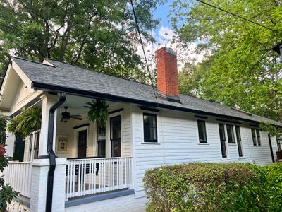 roof replacement and new black gutters