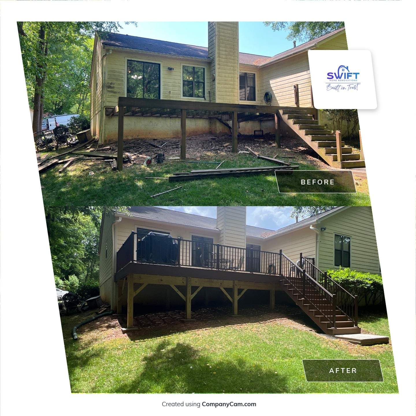 Complete Deck Reconstruction and Railing Upgrade in Alpharetta, Georgia by Swift Home Renovations 