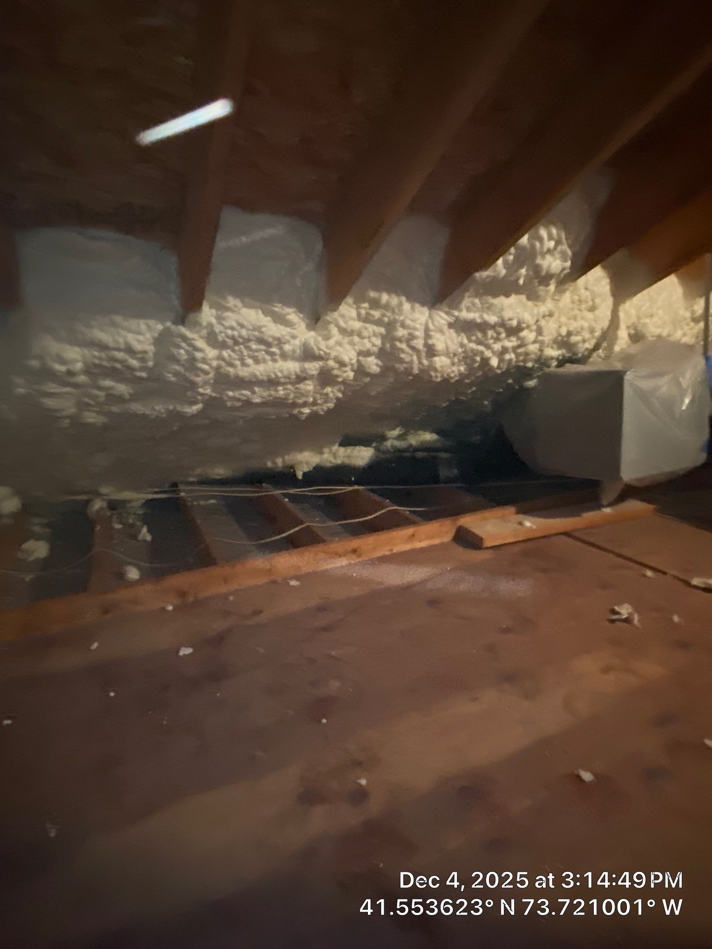 Attic Insulation using open cell spray foam by NYS Foam & Energy