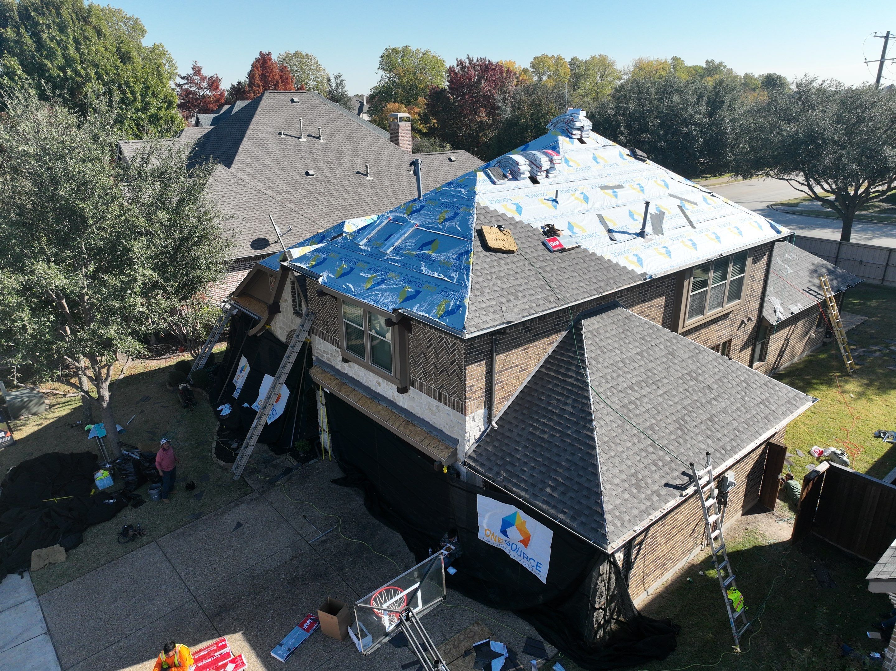 Residential Roofing Installation using GAF Timberline HDZ Weathered Wood by OneSource Roofing and Restoration