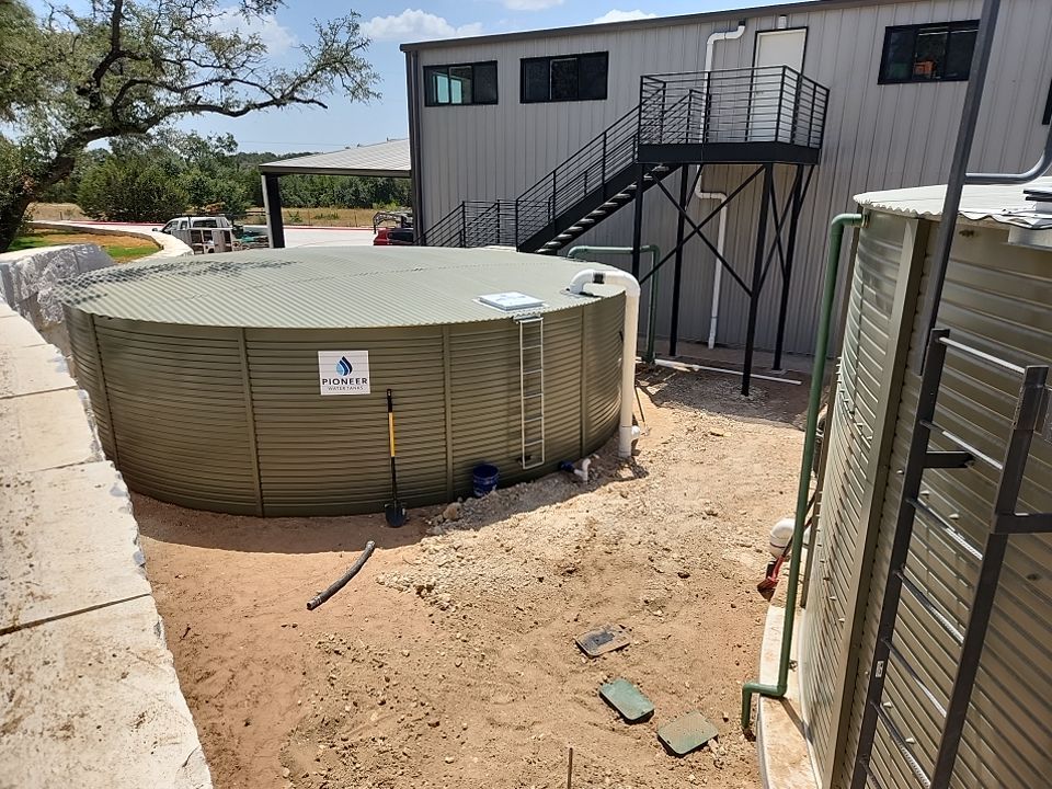 Commercial structure utilizing rainwater harvesting for all its water needs! by Hill Country Rain Water