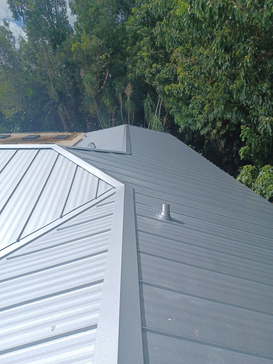 Residential Roofing Installation using 1" Nail strip metal roof by BLUES BROTHERS ROOFING