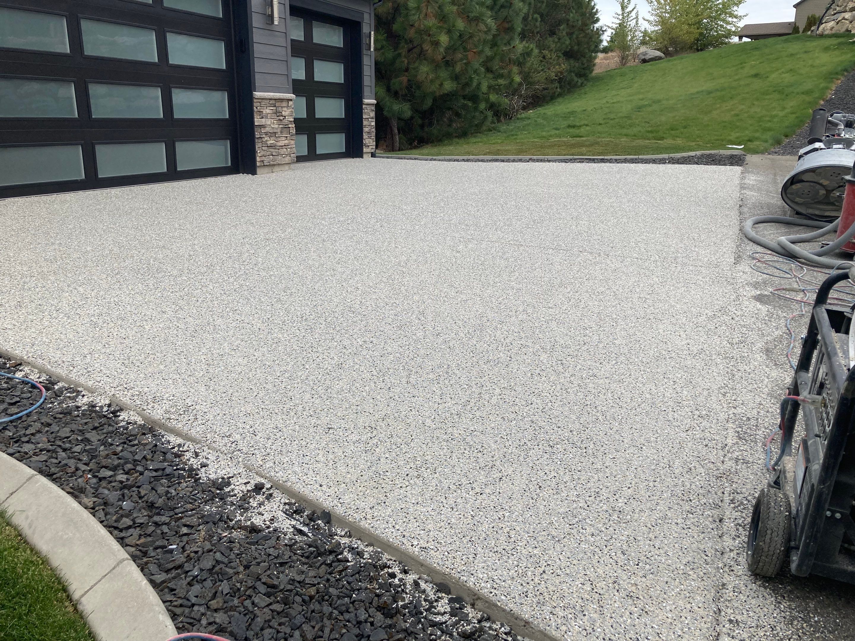 Driveway Transformation using Mediterranean Colorway by Croc Coatings, LLC