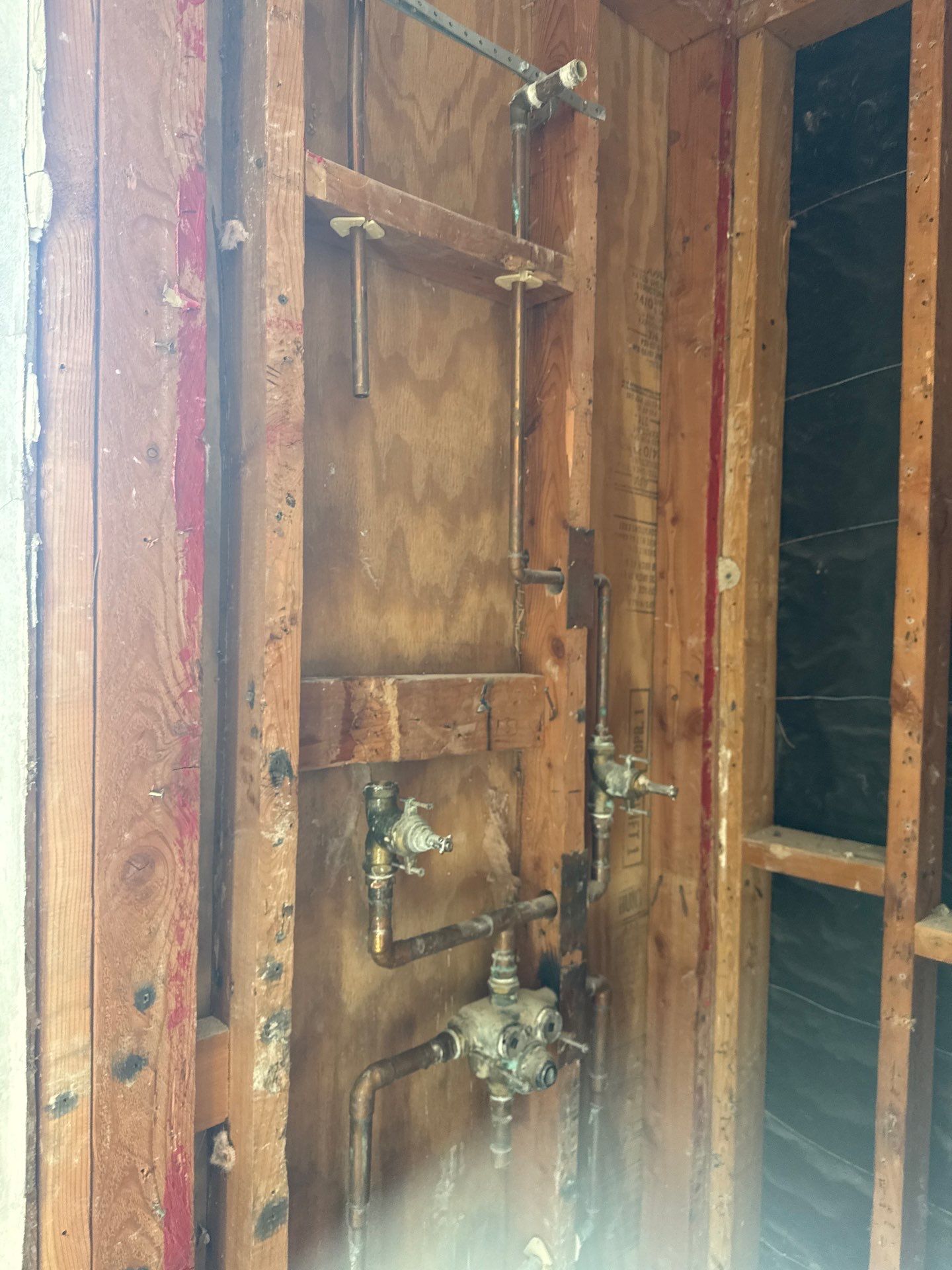 Installing Water Pipe for Shower by Us Plumbing