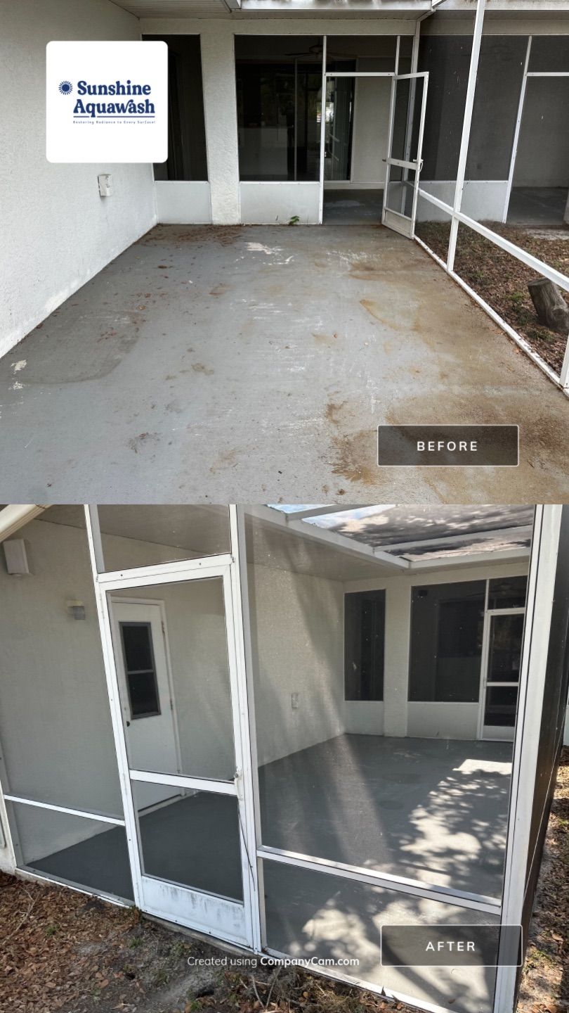 1-Story House Wash, Driveway, Patio/Lanai & Screen Enclosure Cleaning in Oakley Community, Ellenton, FL | Sunshine AquaWash by Sunshine AquaWash