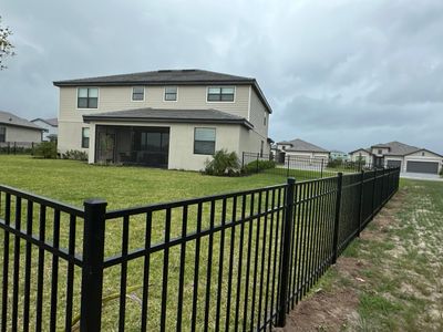 Aluminum Fence Installation using Black 3 Rail Aluminum Fence