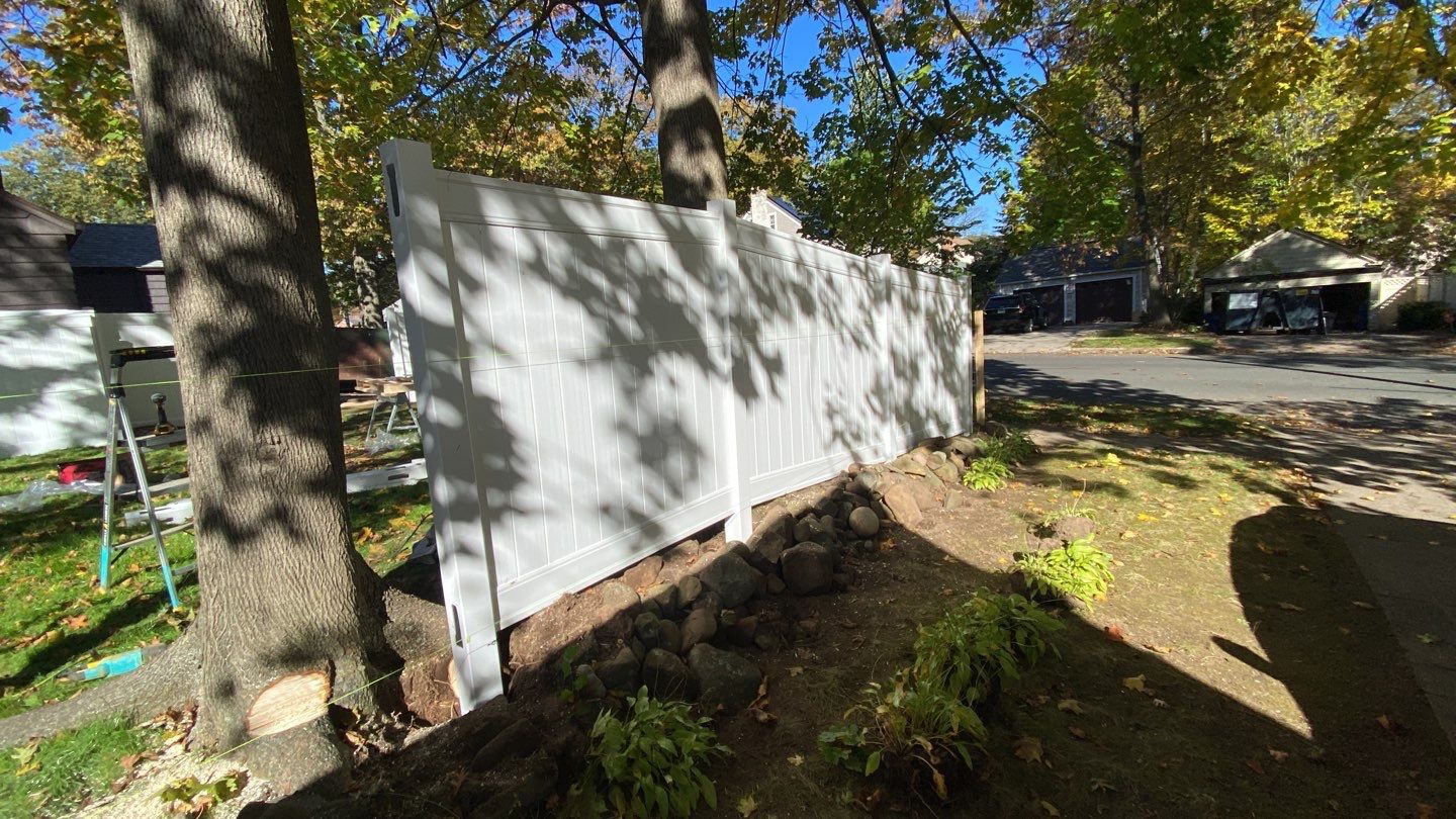 Fence Installation using Vinyl Fence  by A Plus Exterior