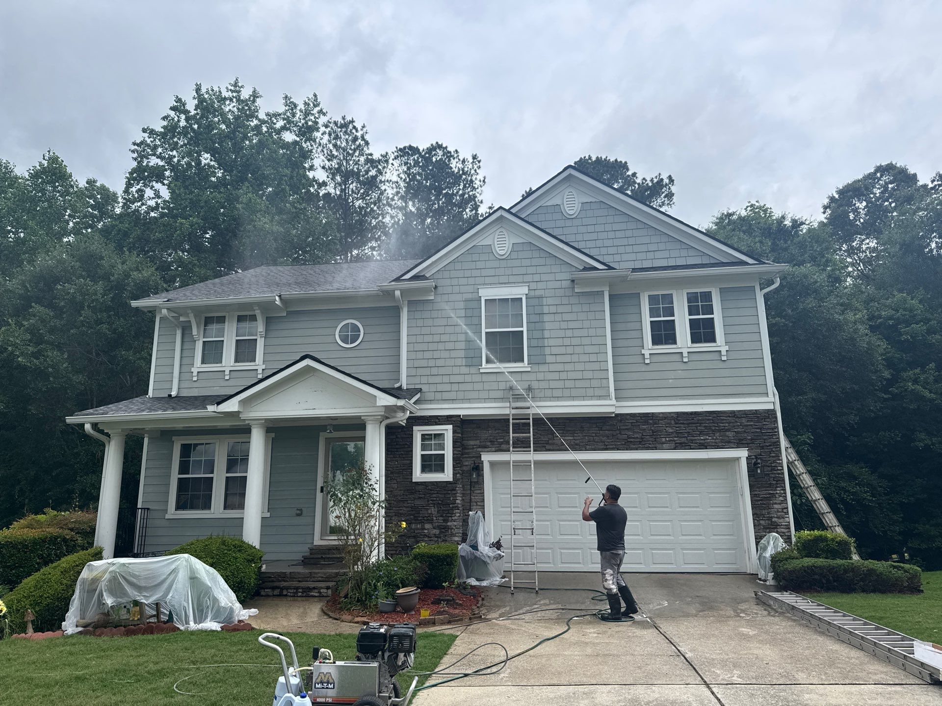 Full Exterior House Painting and Color Transformation in Atlanta by Swift Home Renovations