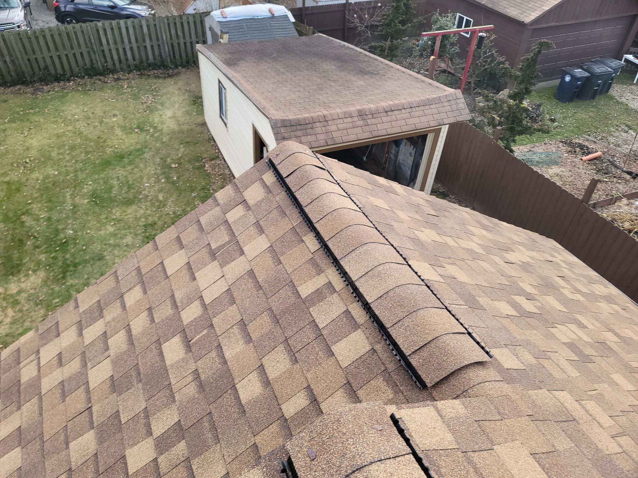 Atlas Pinnacle, Color: Morning Harvest, Drip Edge: Royal Brown by Eagle Eye Roofing