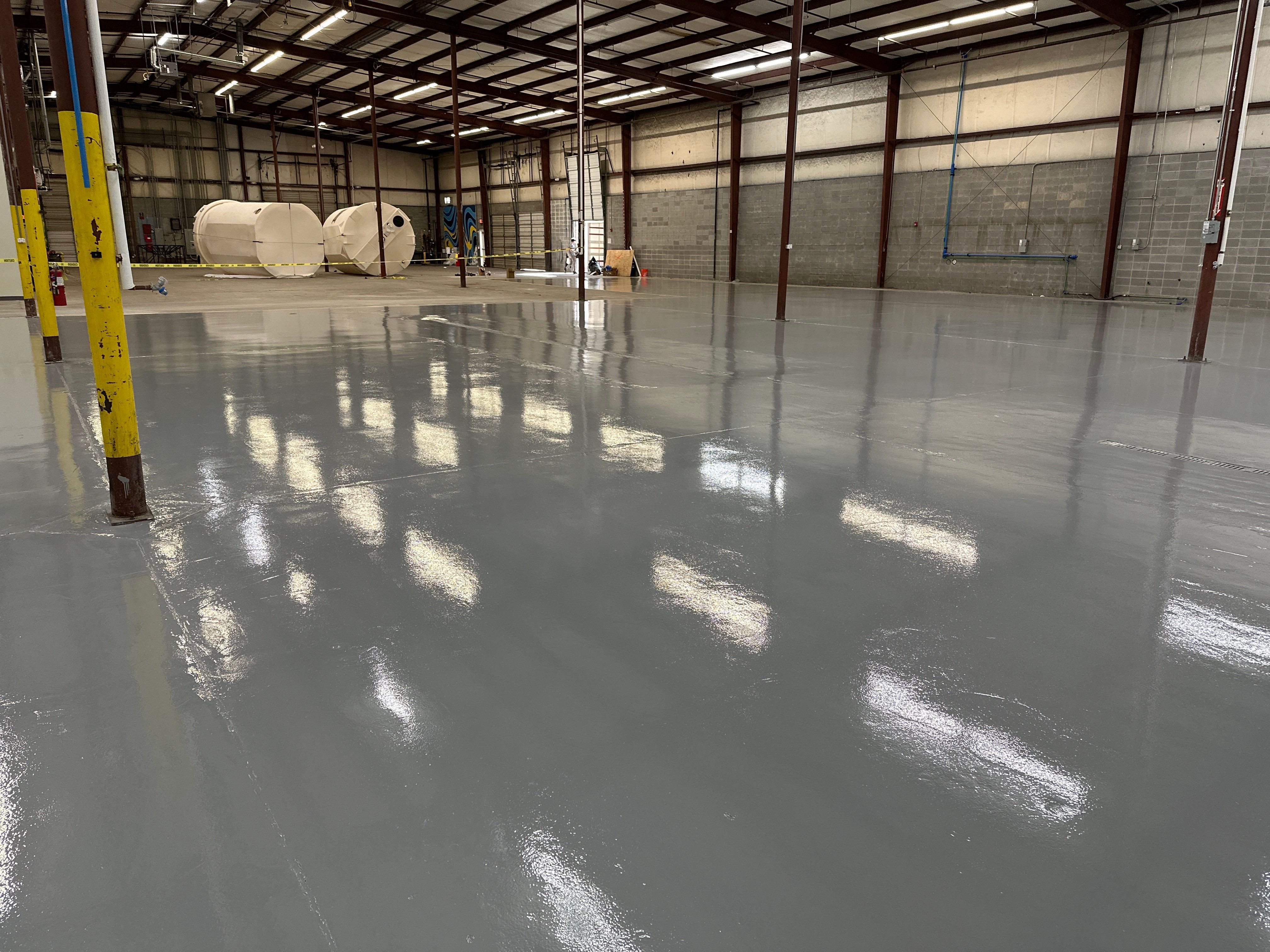 High-Gloss Industrial Epoxy Flooring Installation in Tucker, Georgia by Cornerstone Hard Surface Restoration