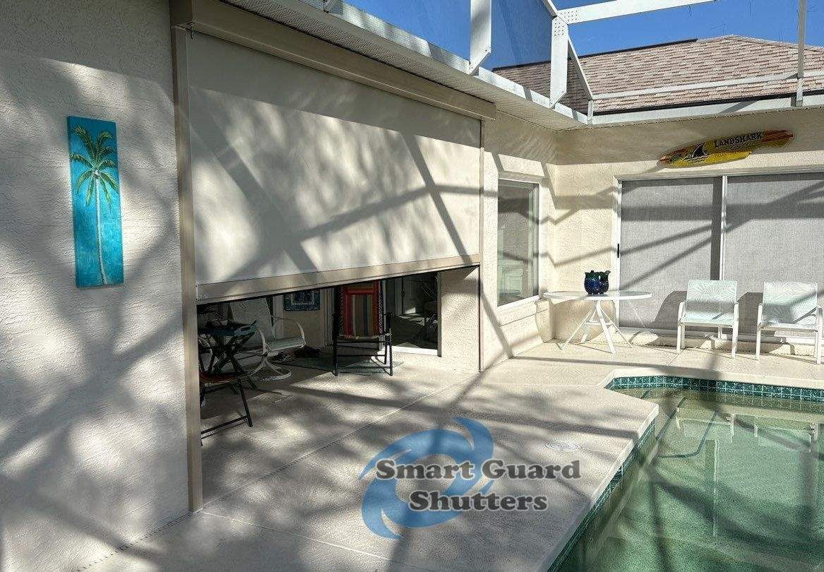Hurricane Protection in Beige by Smart Guard Shutters