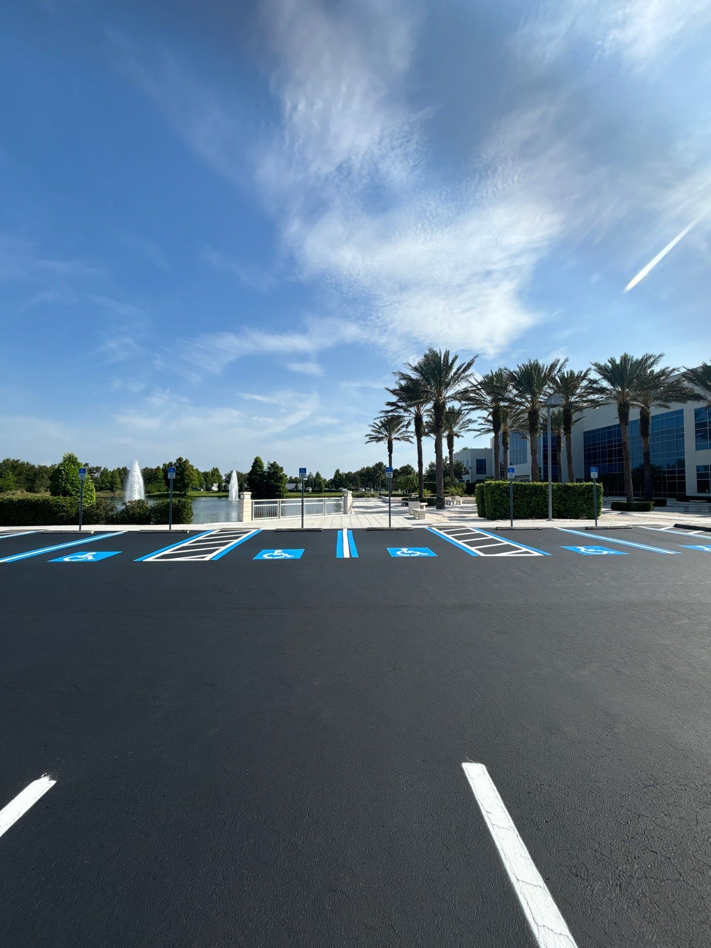 Sealcoating, Line Striping, & Asphalt Repair at LECOM School of Dental Medicine by Everline Coatings & Services - Southwest FL