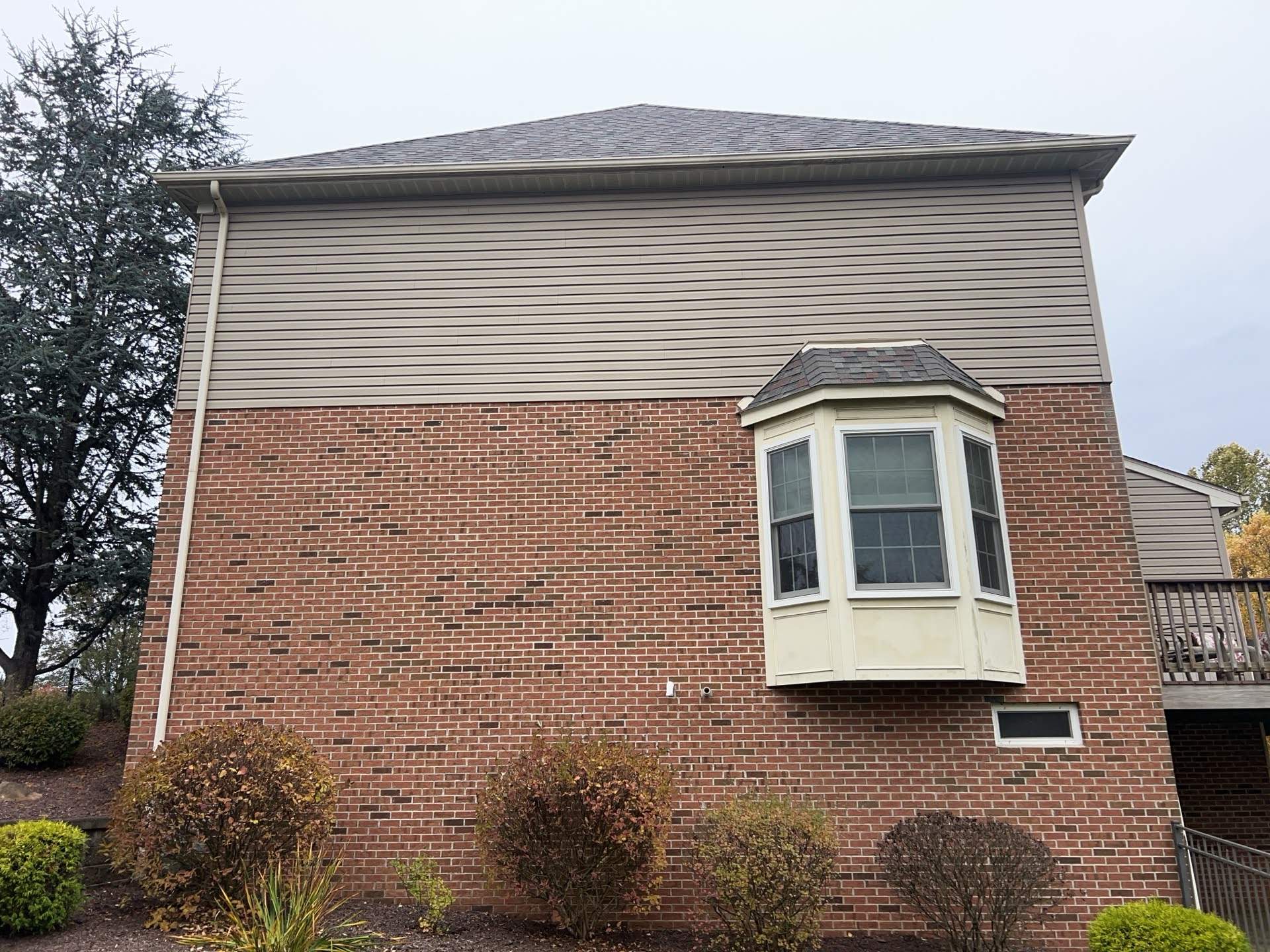 Partial Siding Renovation with Tan Vinyl Siding in Canonsburg by Ideal Siding Pittsburgh