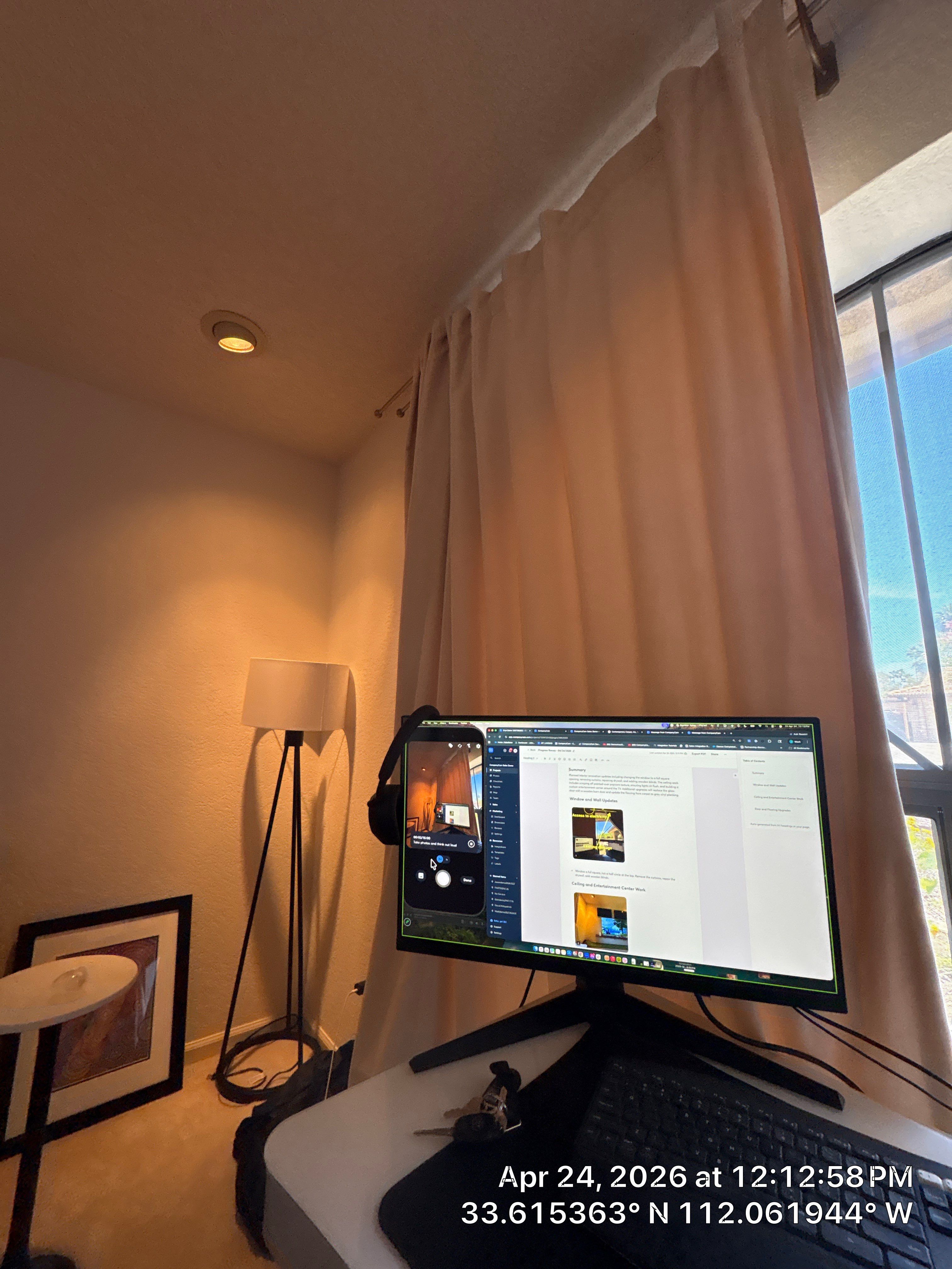 Custom Triple TV Mounting and Home Office Setup in Phoenix by CompanyCam Sales Demo