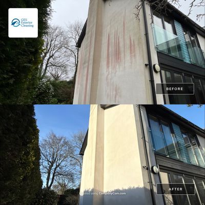 Render and Roof clean using Softwash Equipment