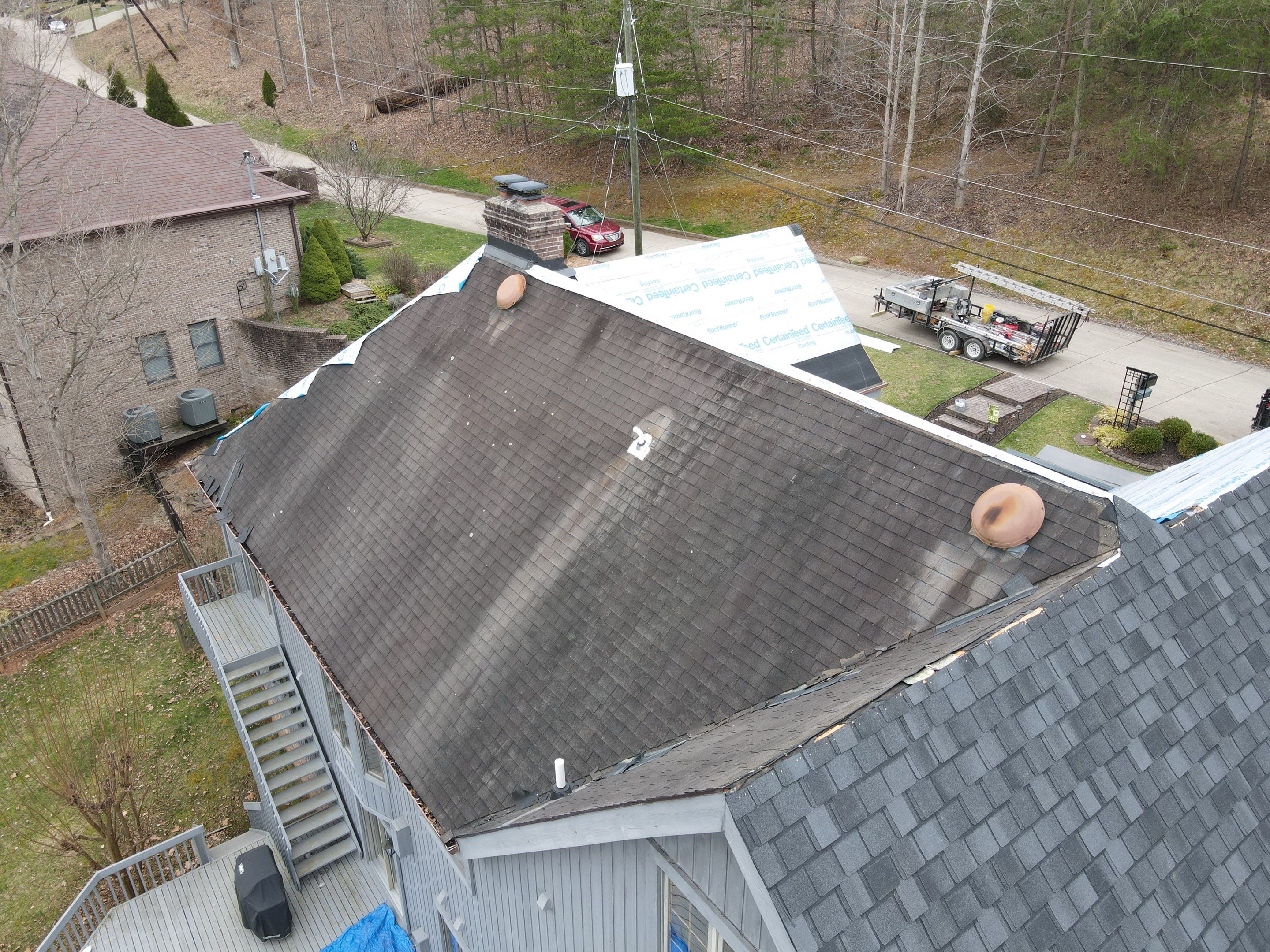 Residential Roofing Installation using Certainteed Belmont Shingle in Black Granite by Secure Construction Company Inc