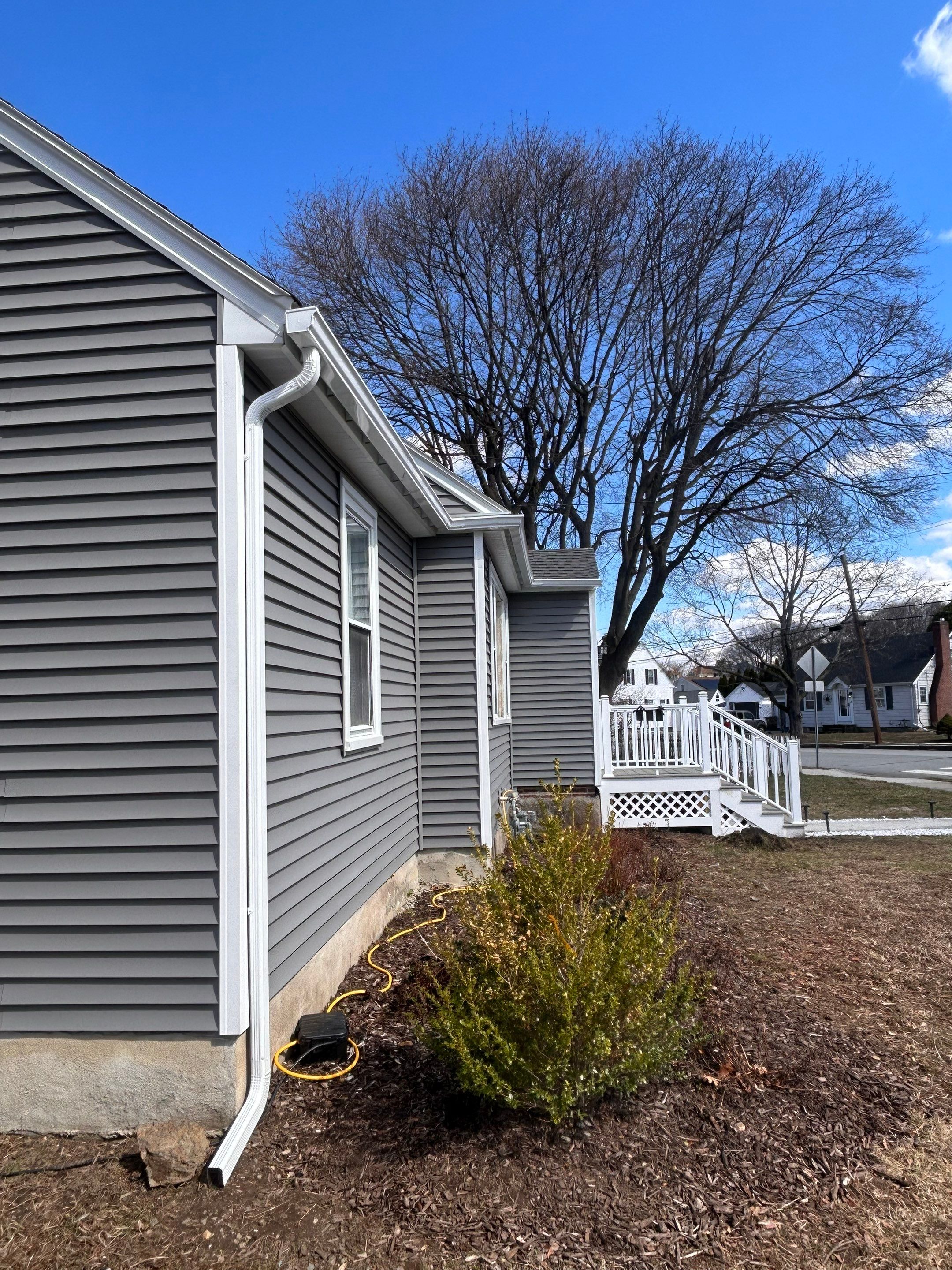 5" K-Style Seamless Aluminum Gutter Installation in Lawrence, MA – Full System Replacement by Mighty Dog Roofing of Greater Middlesex County