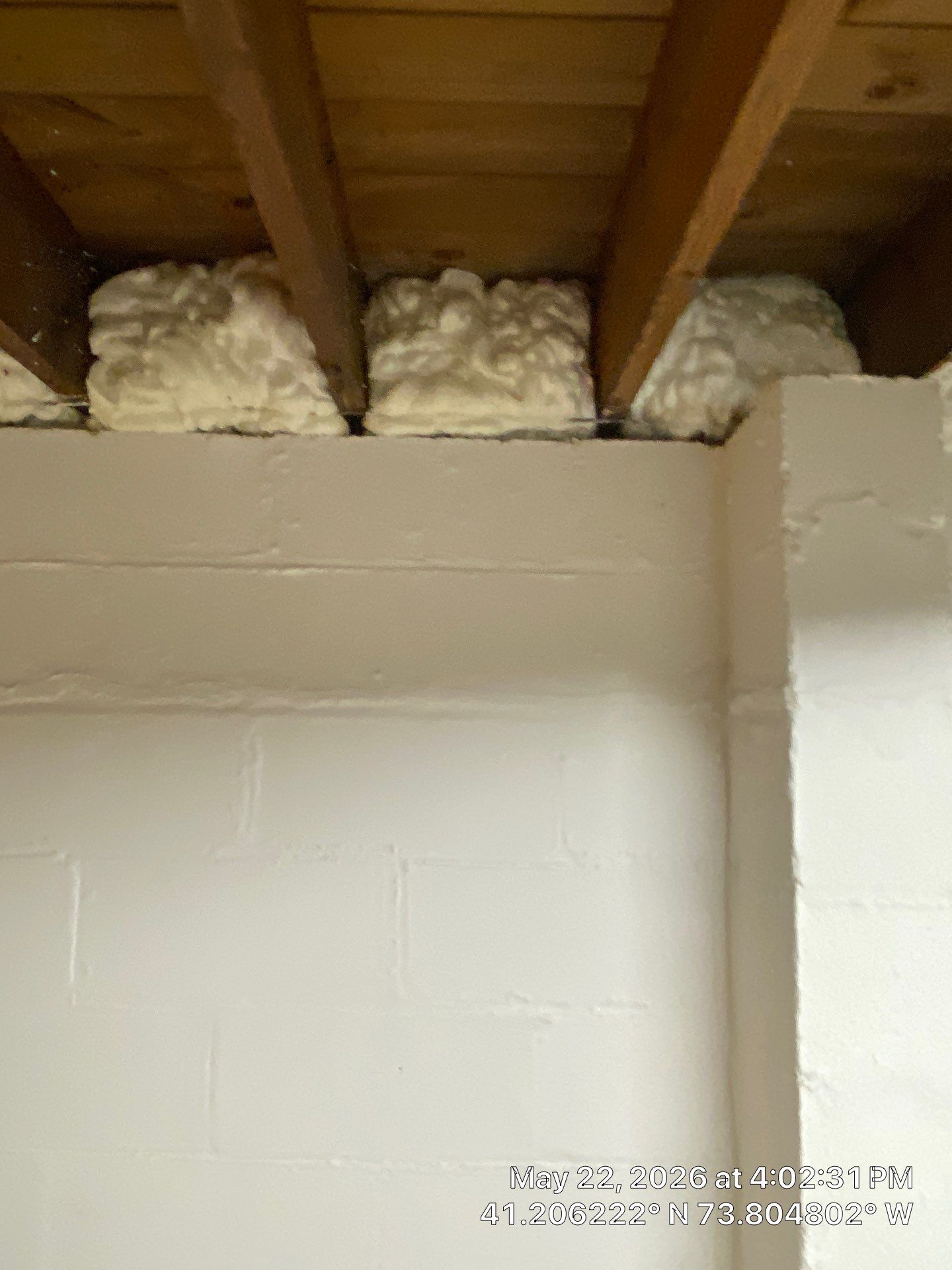 Rim Joist using open cell spray foam by NYS Foam & Energy