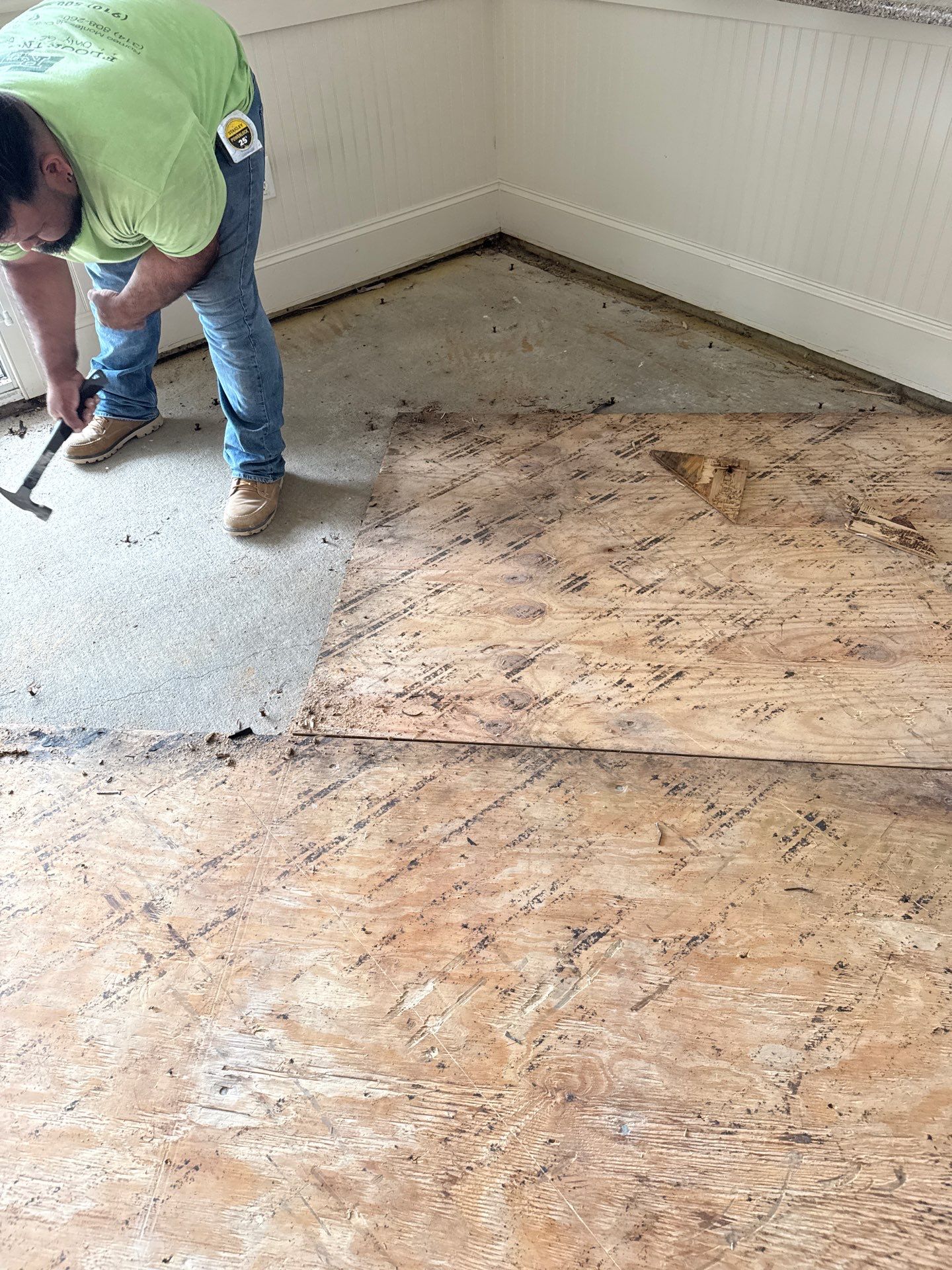 Flooring Installation using Underlayment by RGR Construction and Roofing, LLC