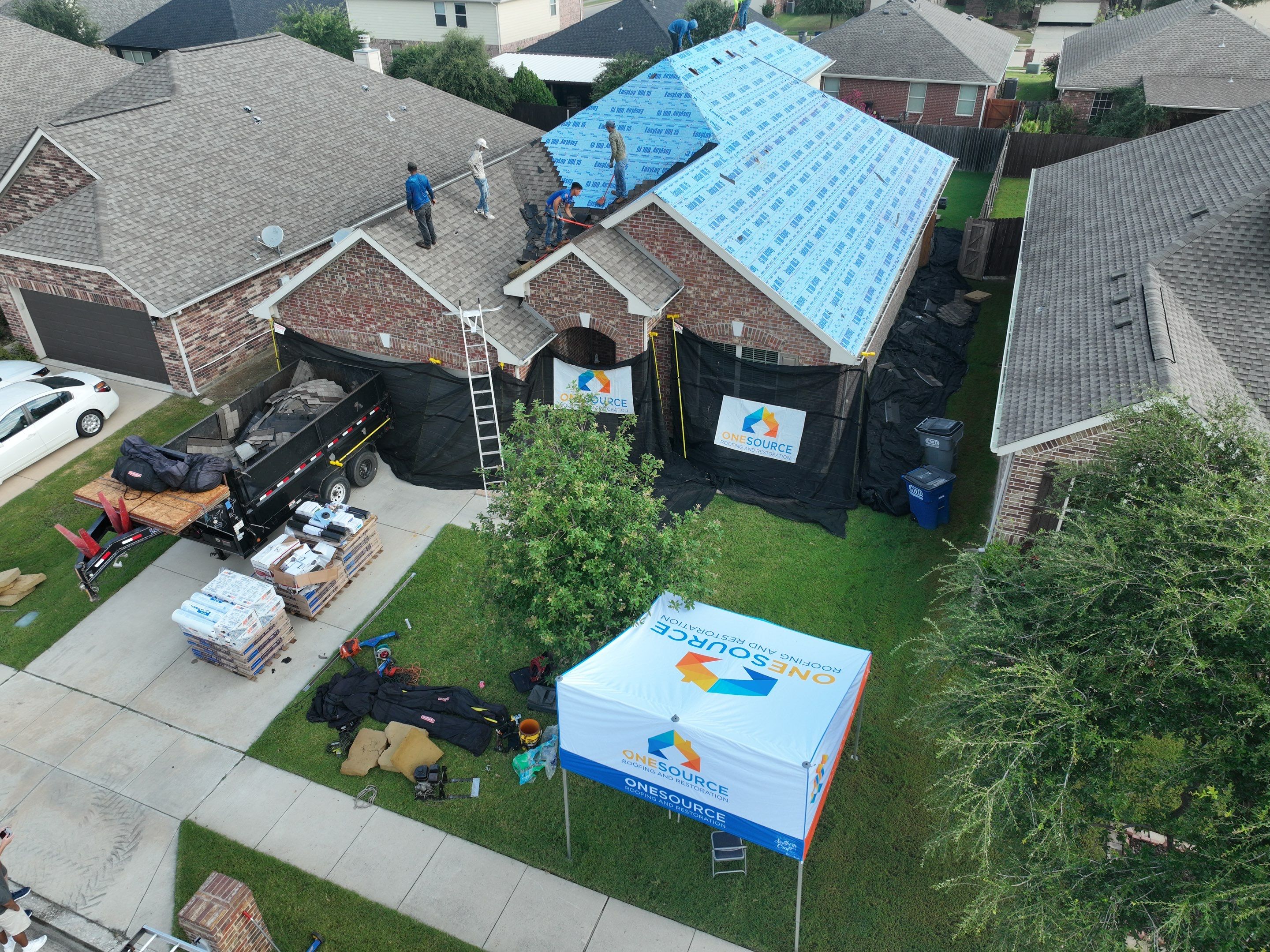 Residential Roofing Installation using CertainTeed Landmark MaxDef Weathered Wood by OneSource Roofing and Restoration