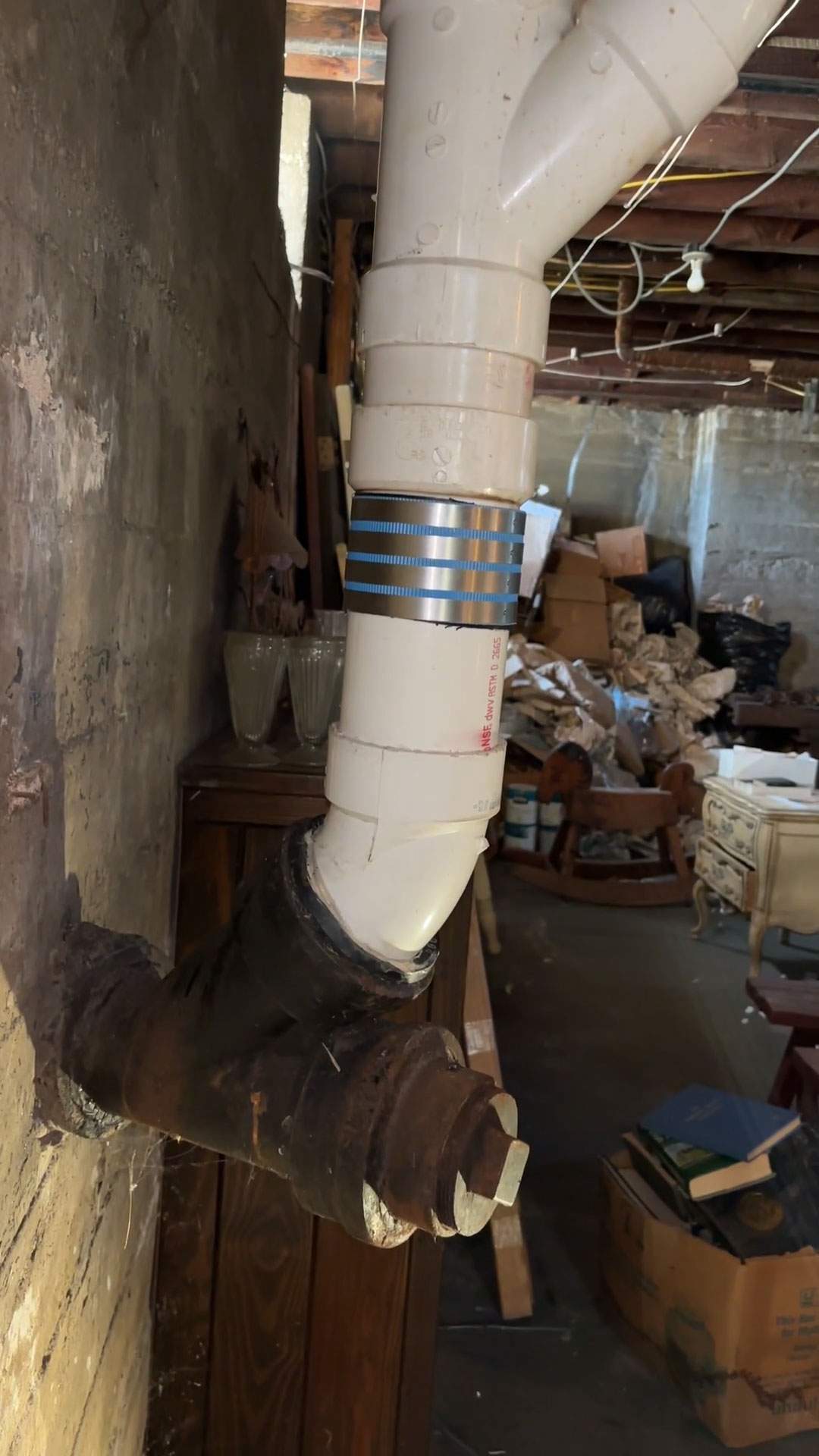 Basement Main Drain Leak Repair — Salem, MA.  by FAGONE MECHANICAL