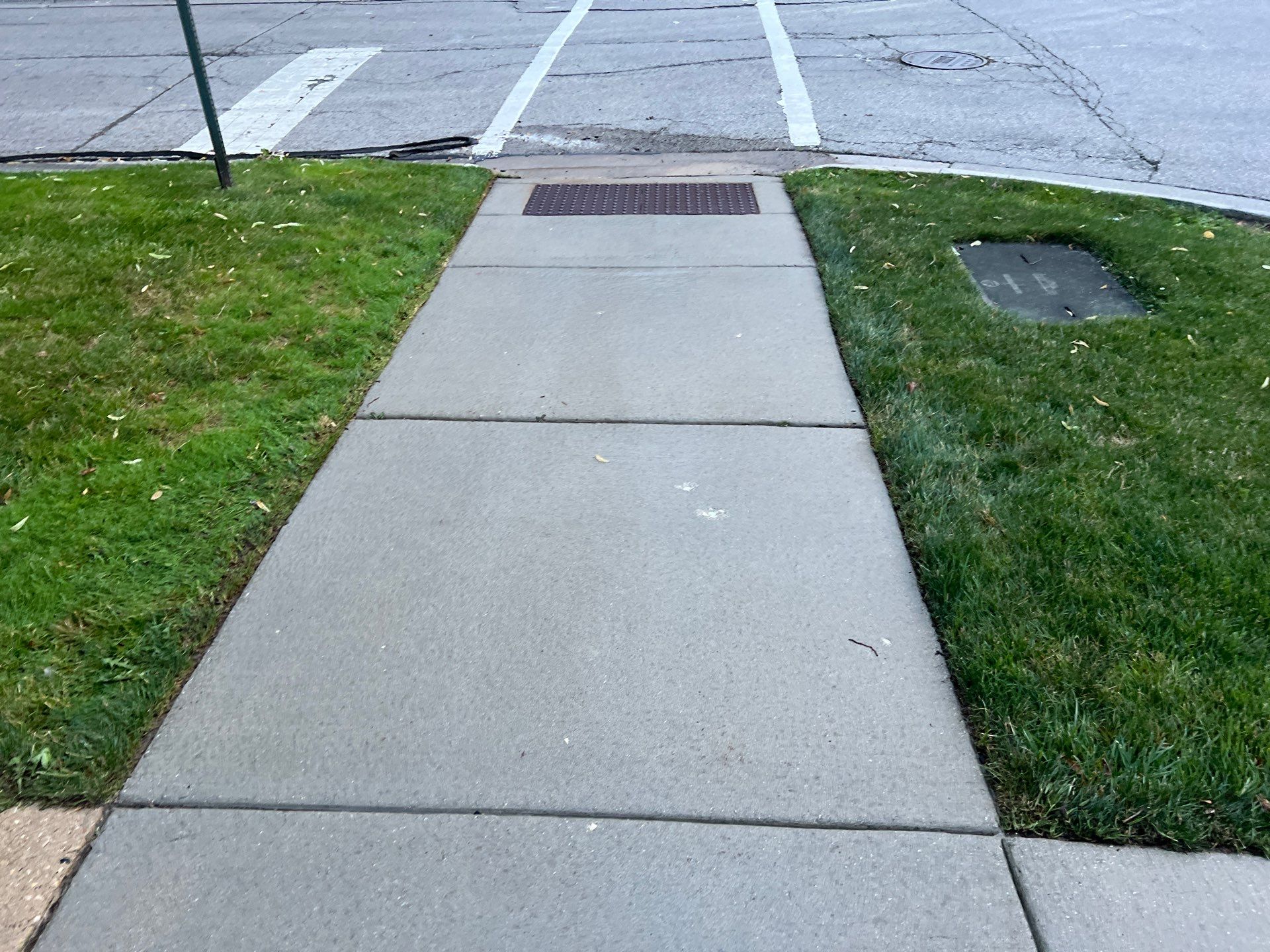 concrete cleaning using Algaecide, soft wash soap by Northern Power Washing LLC.