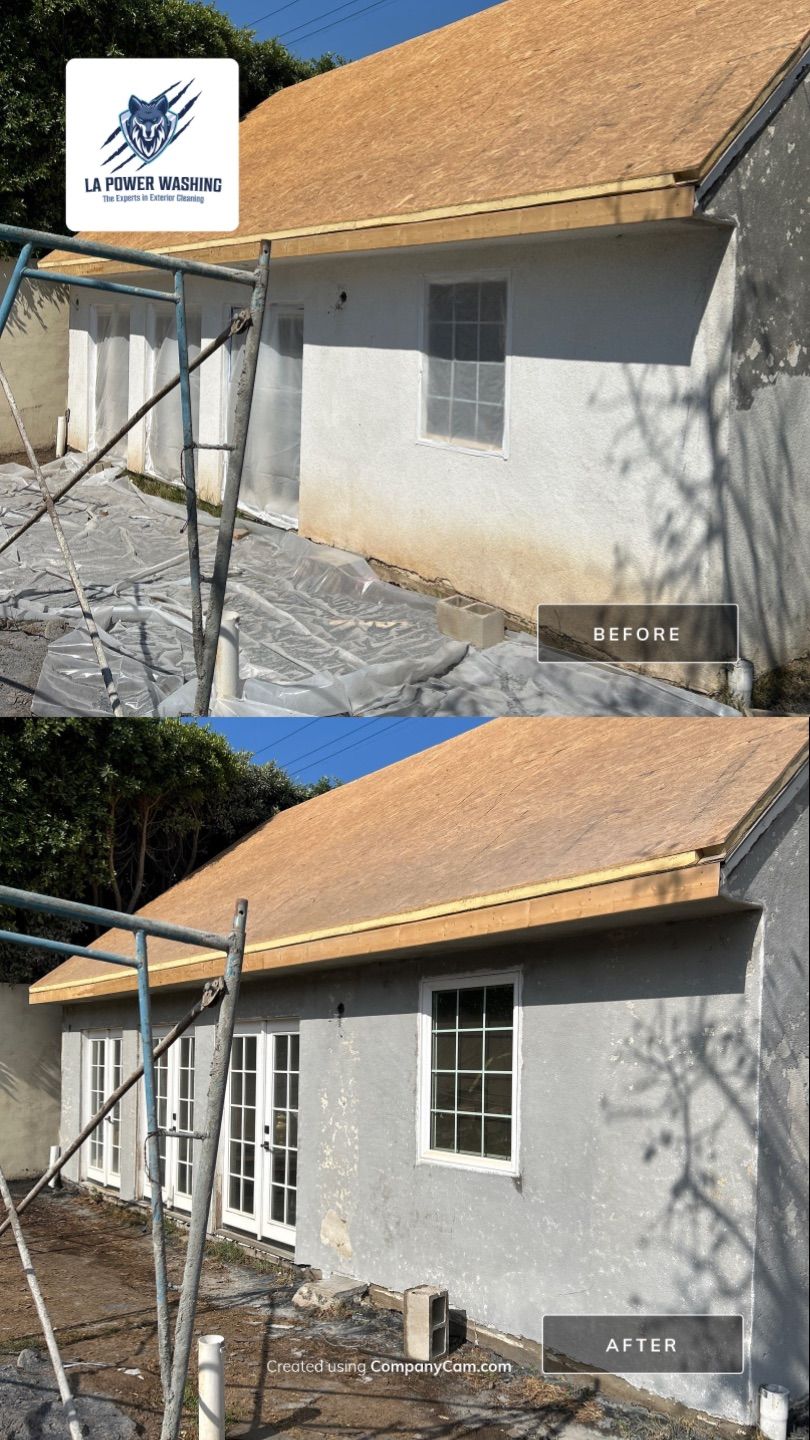 Stucco Dustless Sandblasting In Los Angeles, CA by La Power Washing Inc