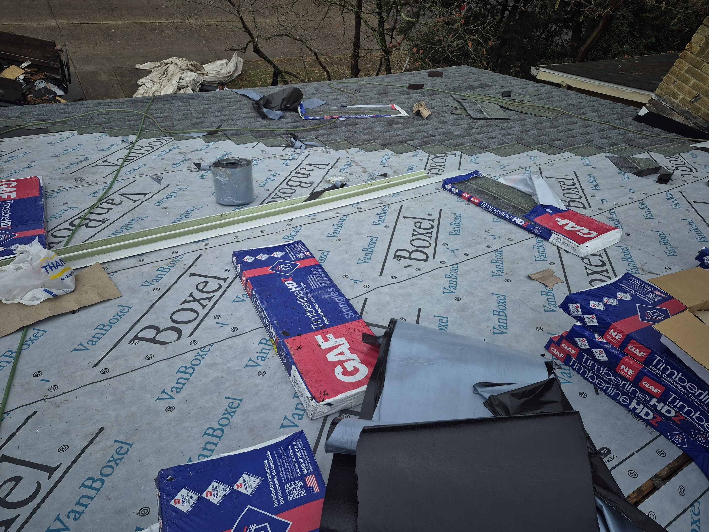 Residential Roofing Installation using GAF Timberline HDZ Pewter Gray by Rainstoppers Roofing