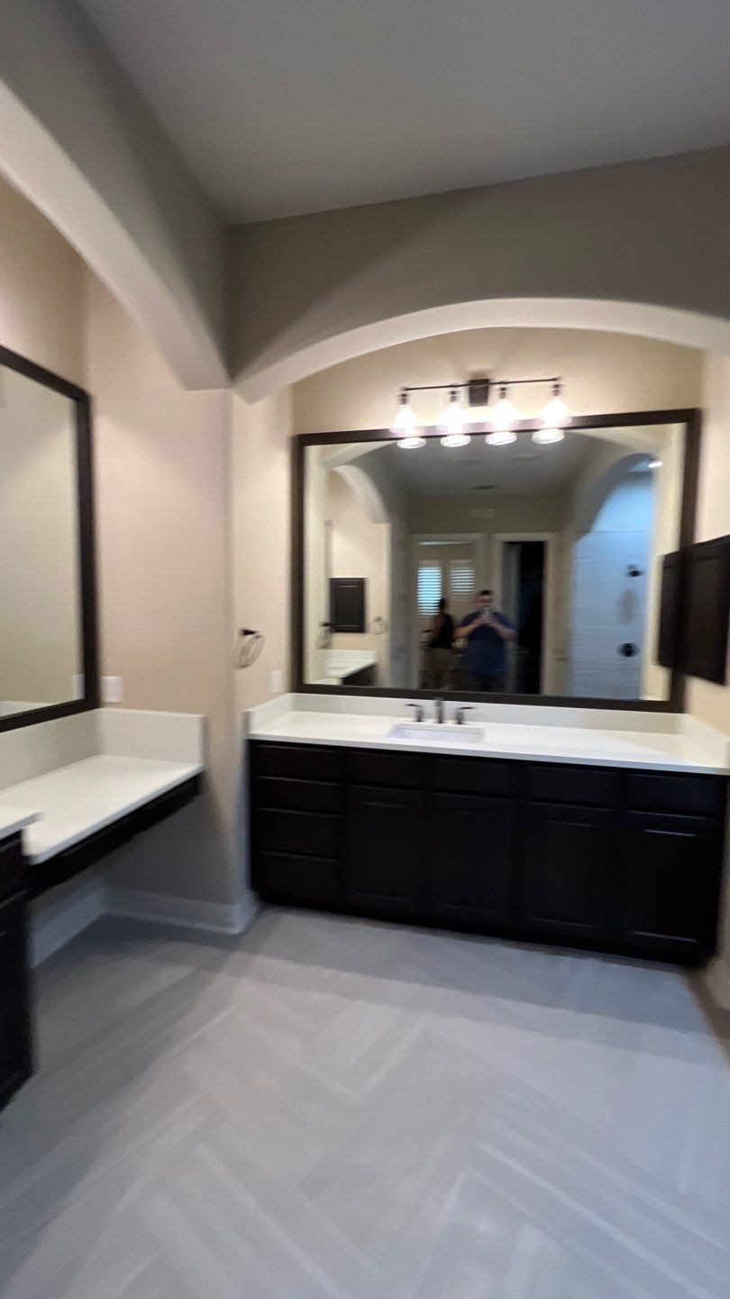 Warm Modern Bathroom Remodel in Stonewall Estates by Legacy Bath and Kitchen 