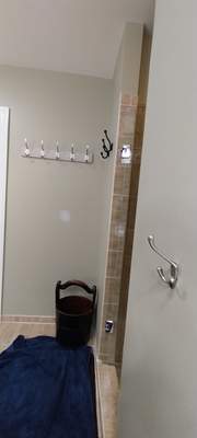 Bathroom Remodel using Hanging Solutions by Laser Focused Solutions LLC