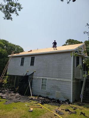 Oak Island Roof Replacement with 7/16 in. OSB Roof Decking Replacement