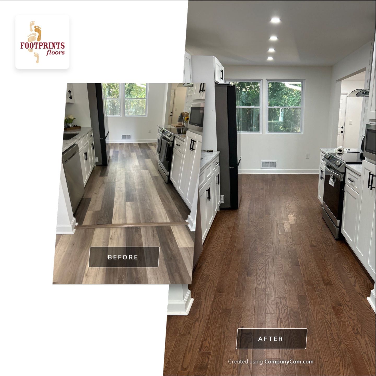 Replaced LVP with timeless solid oak by Footprints Floors of East Atlanta