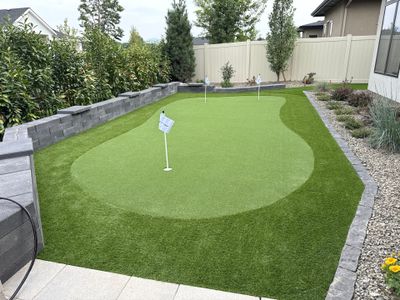Custom Backyard Putting Green in Eagle, Idaho