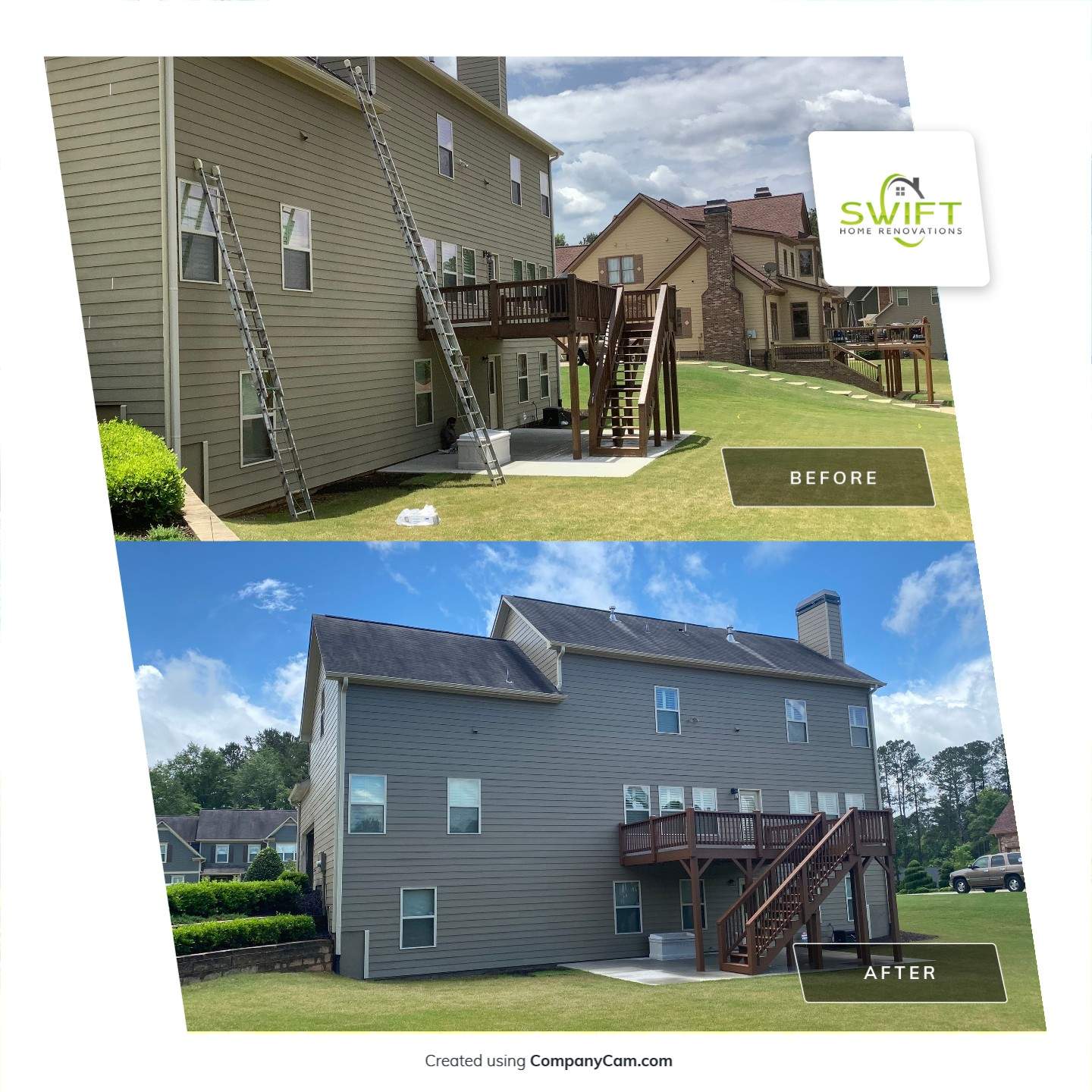Full Exterior Painting and Siding Refresh in Powder Springs by Swift Home Renovations