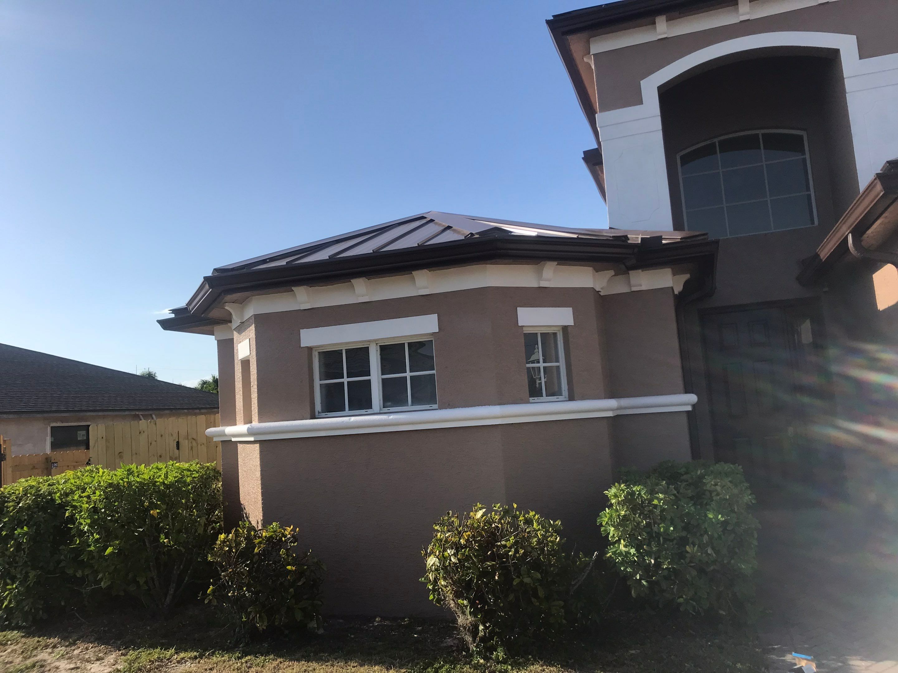 Brown Seamless Gutters using Royal Brown in Cape Coral by Gutter Professors
