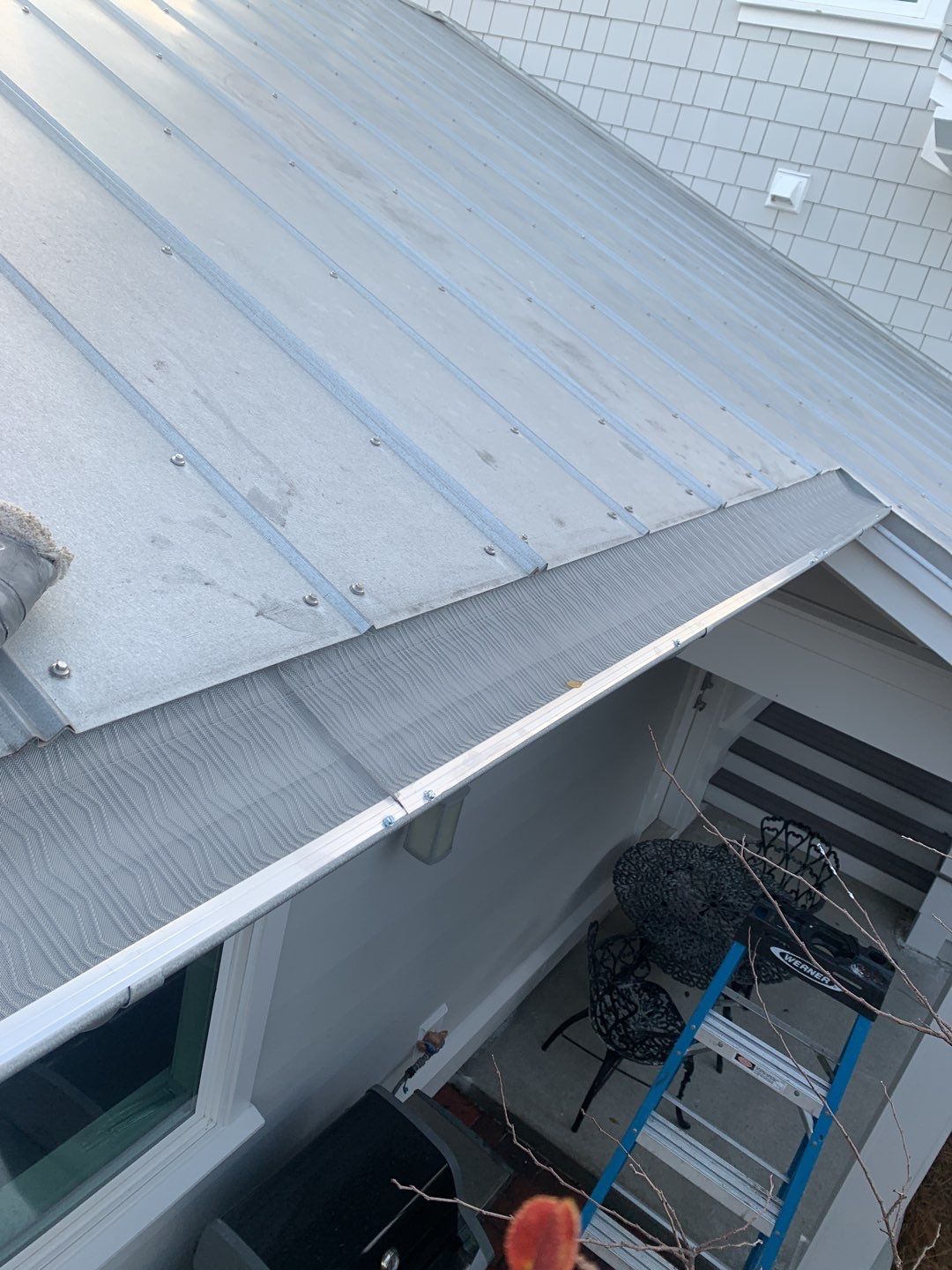 Gutter Installation using Galvalume Half Round Seamless Gutters and LeafBlaster Pro Gutter Guards by Gutter Professors